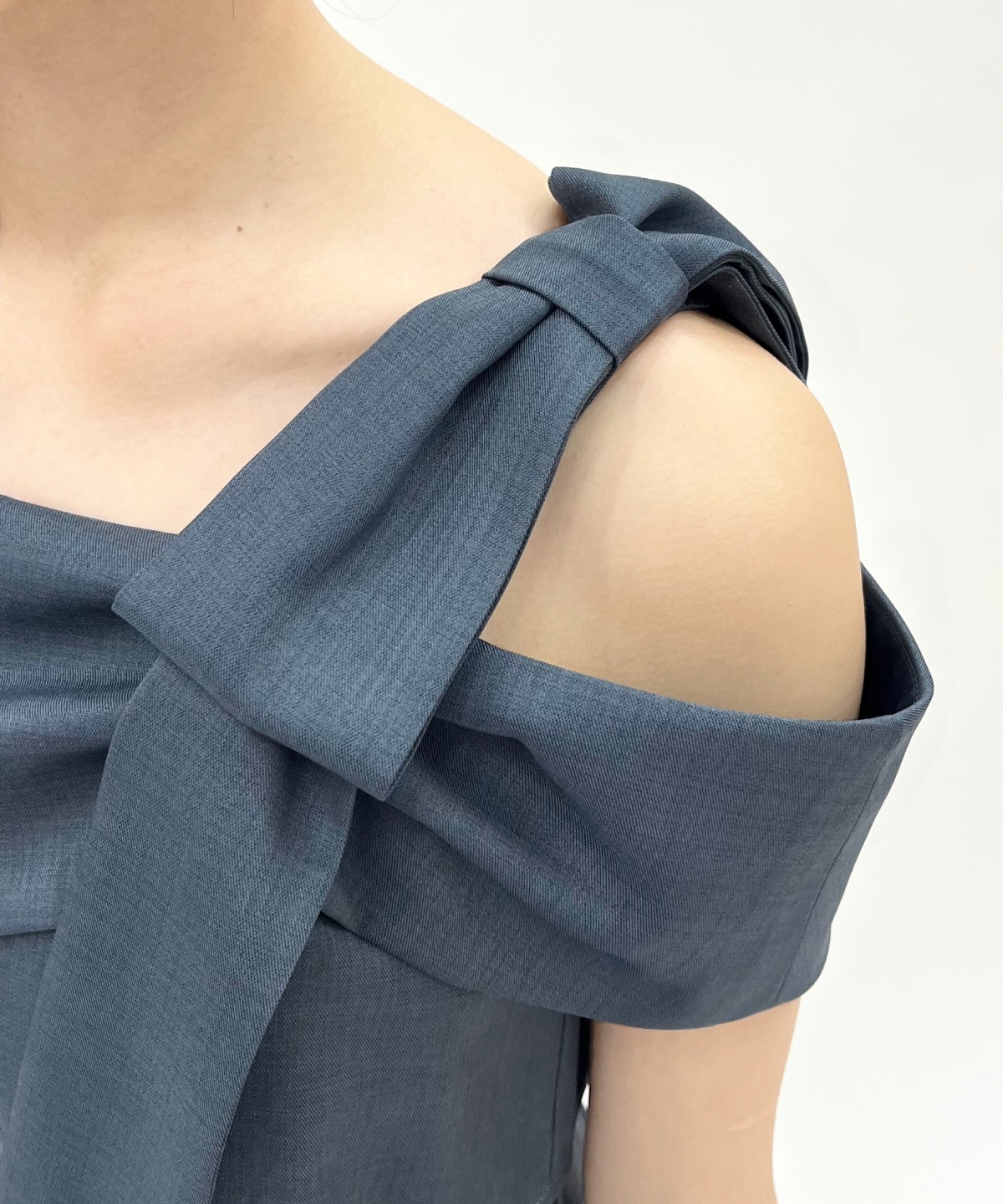 アシメリボンレイヤードワンピース