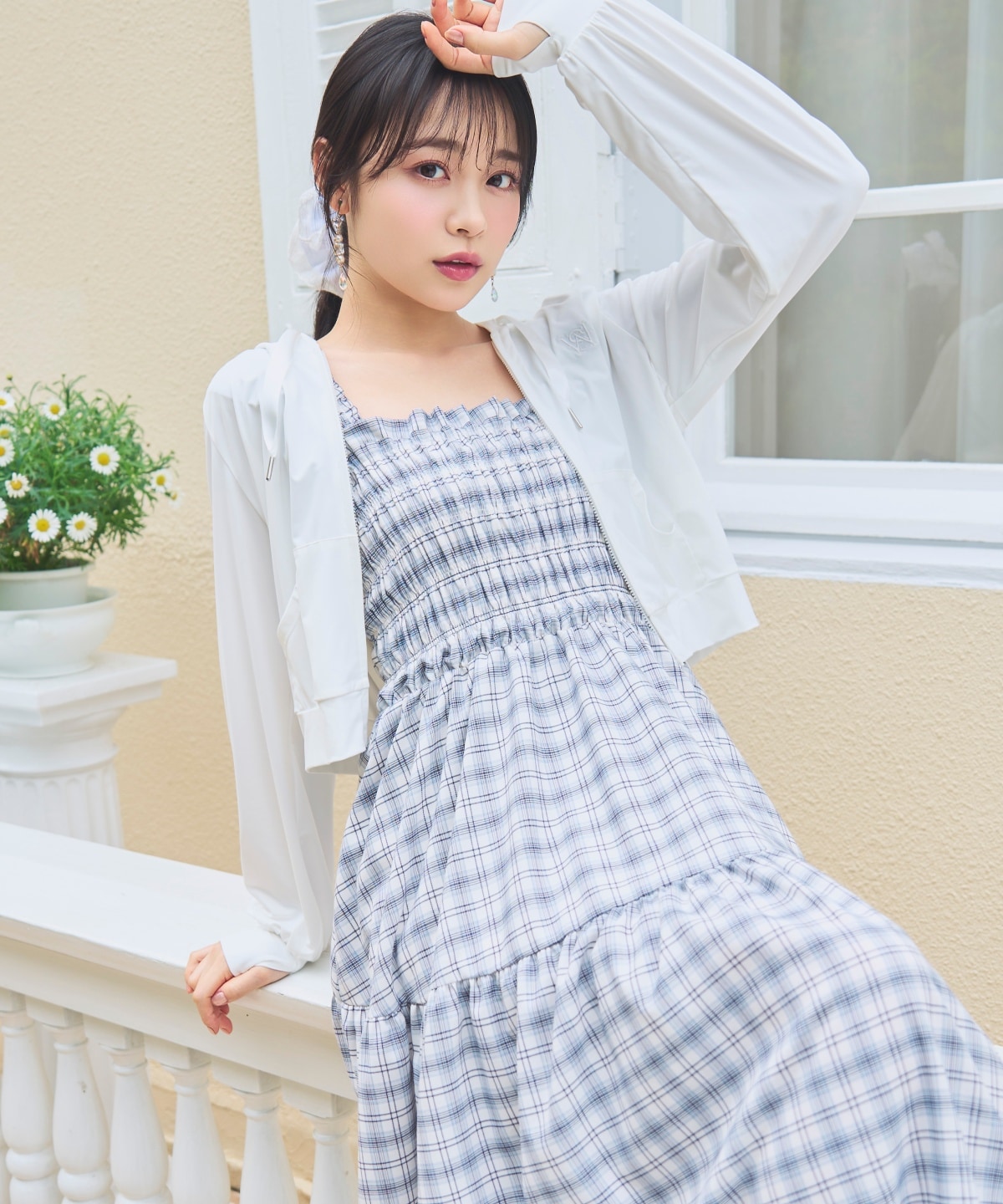 【6/26(fri)10時発売】フリルショルダーシャーリングティアードワンピース