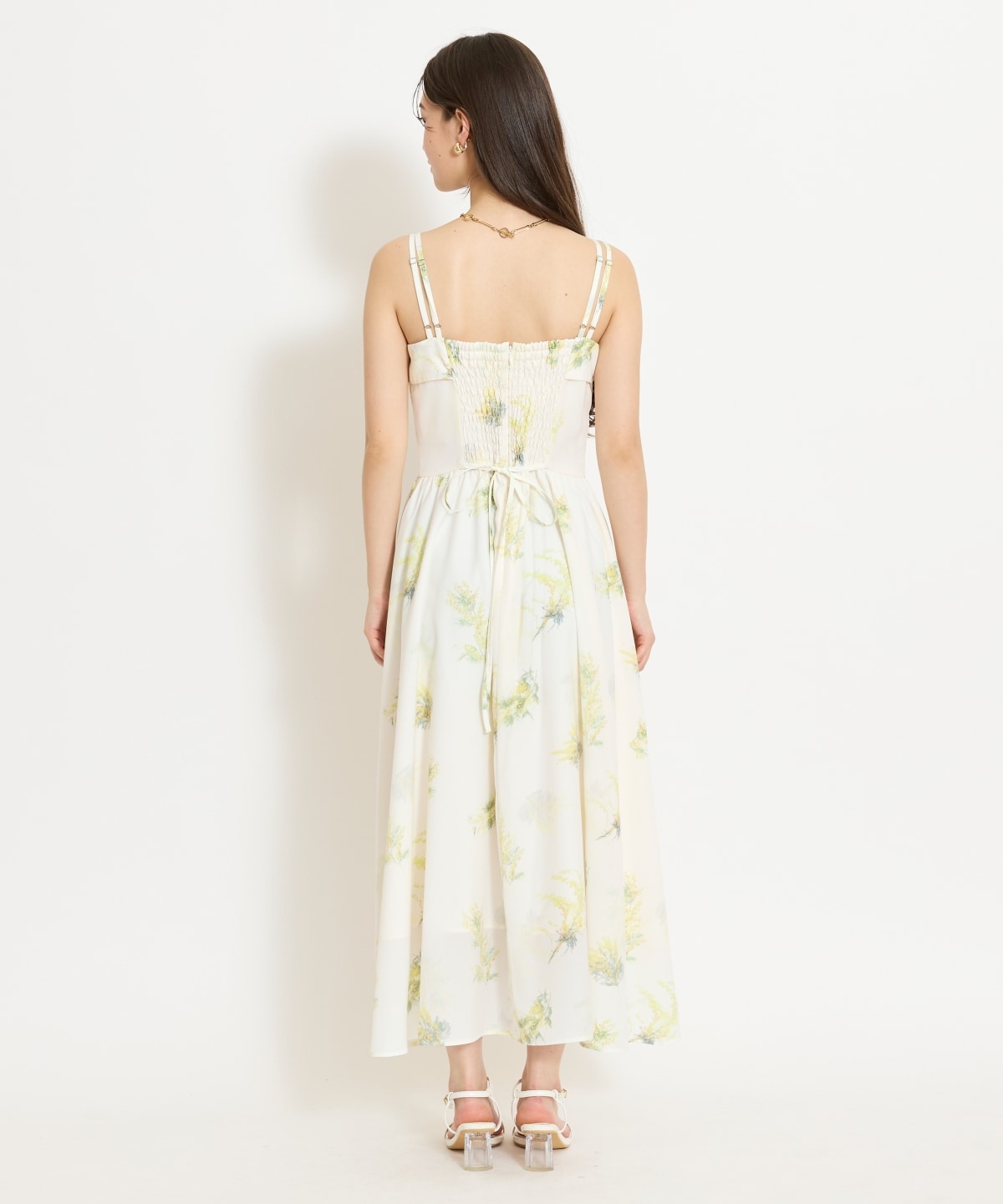 ミモザプリントキャミワンピース