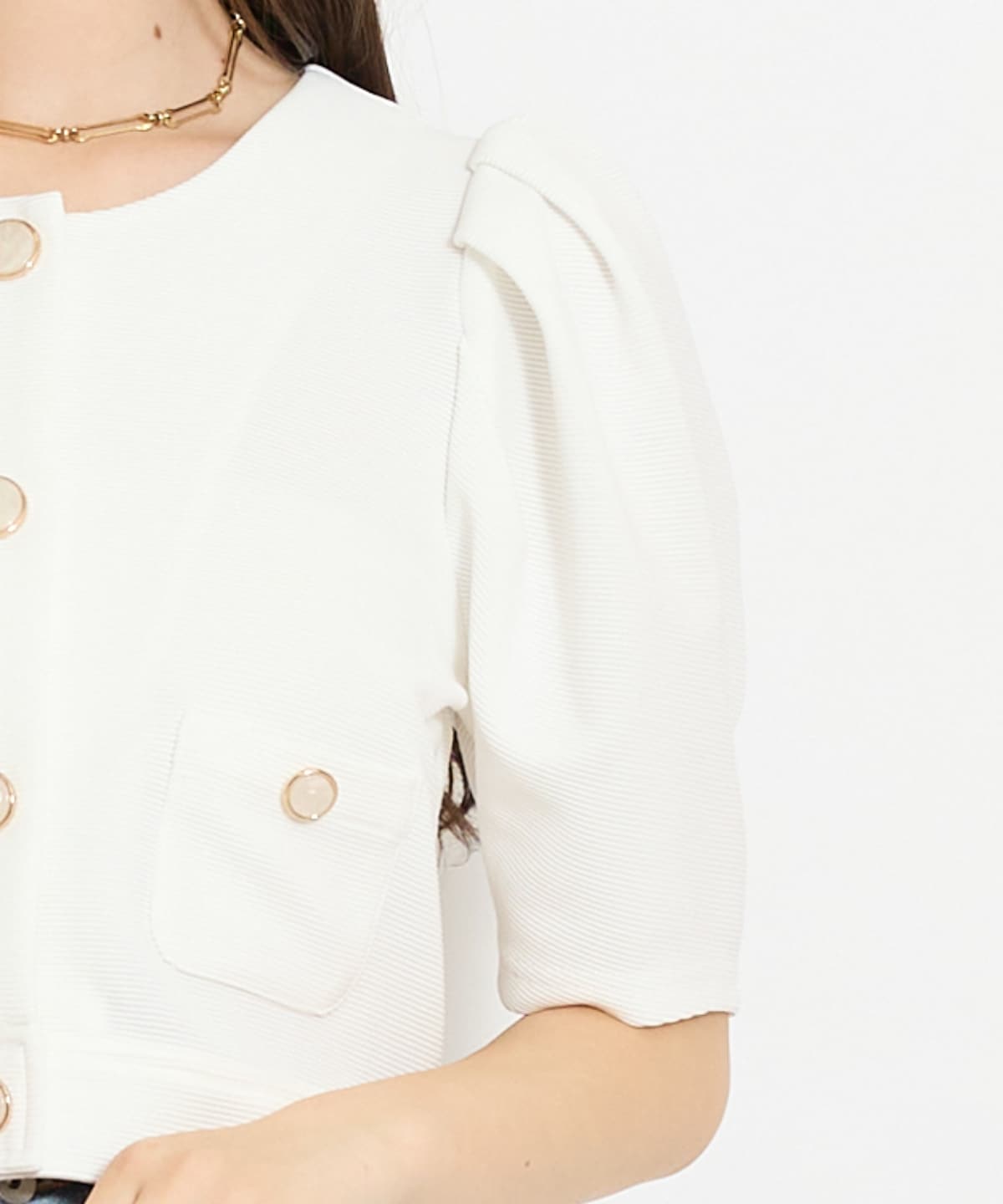 ノーカラーポンチジャケット