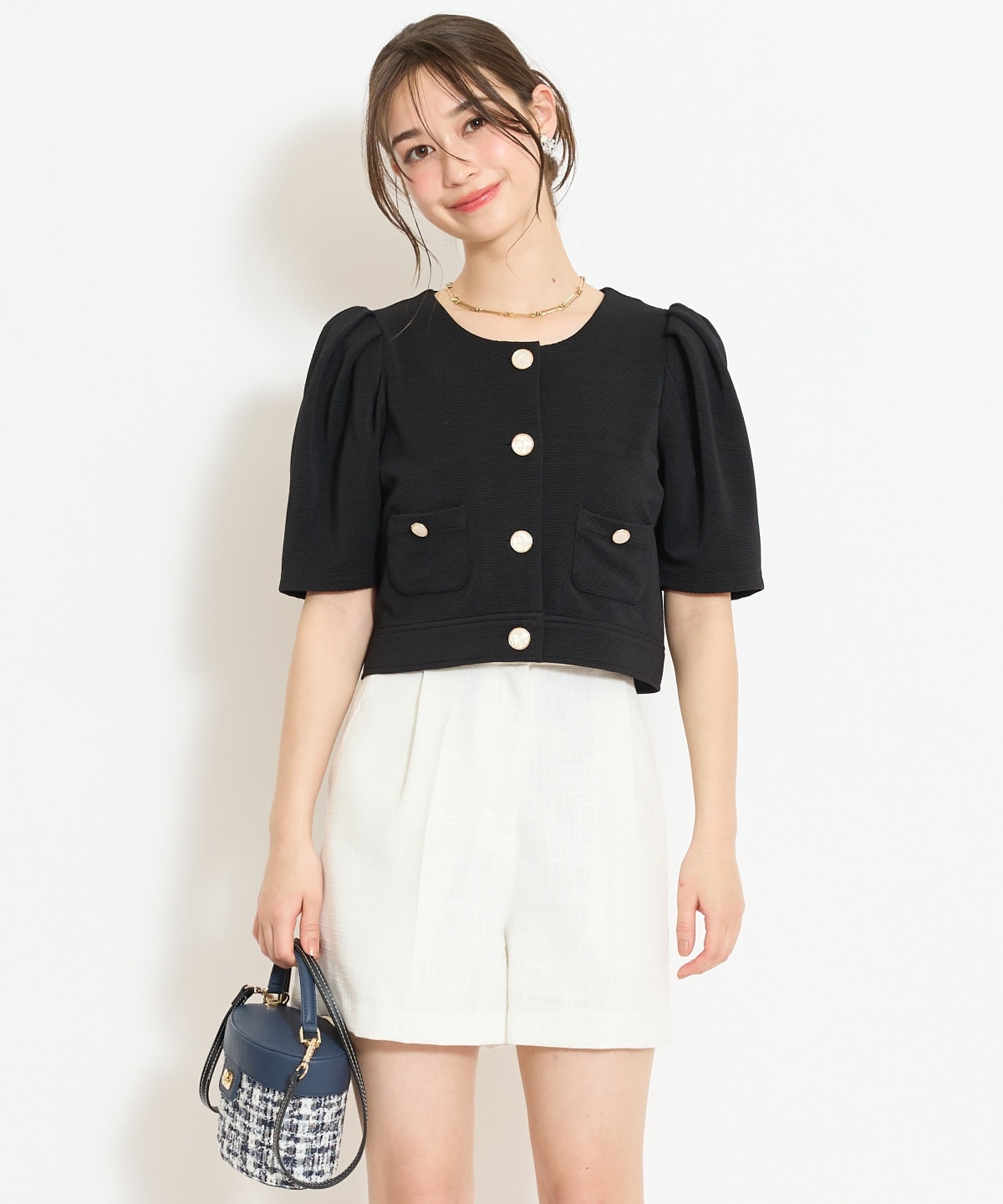 ノーカラーポンチジャケット