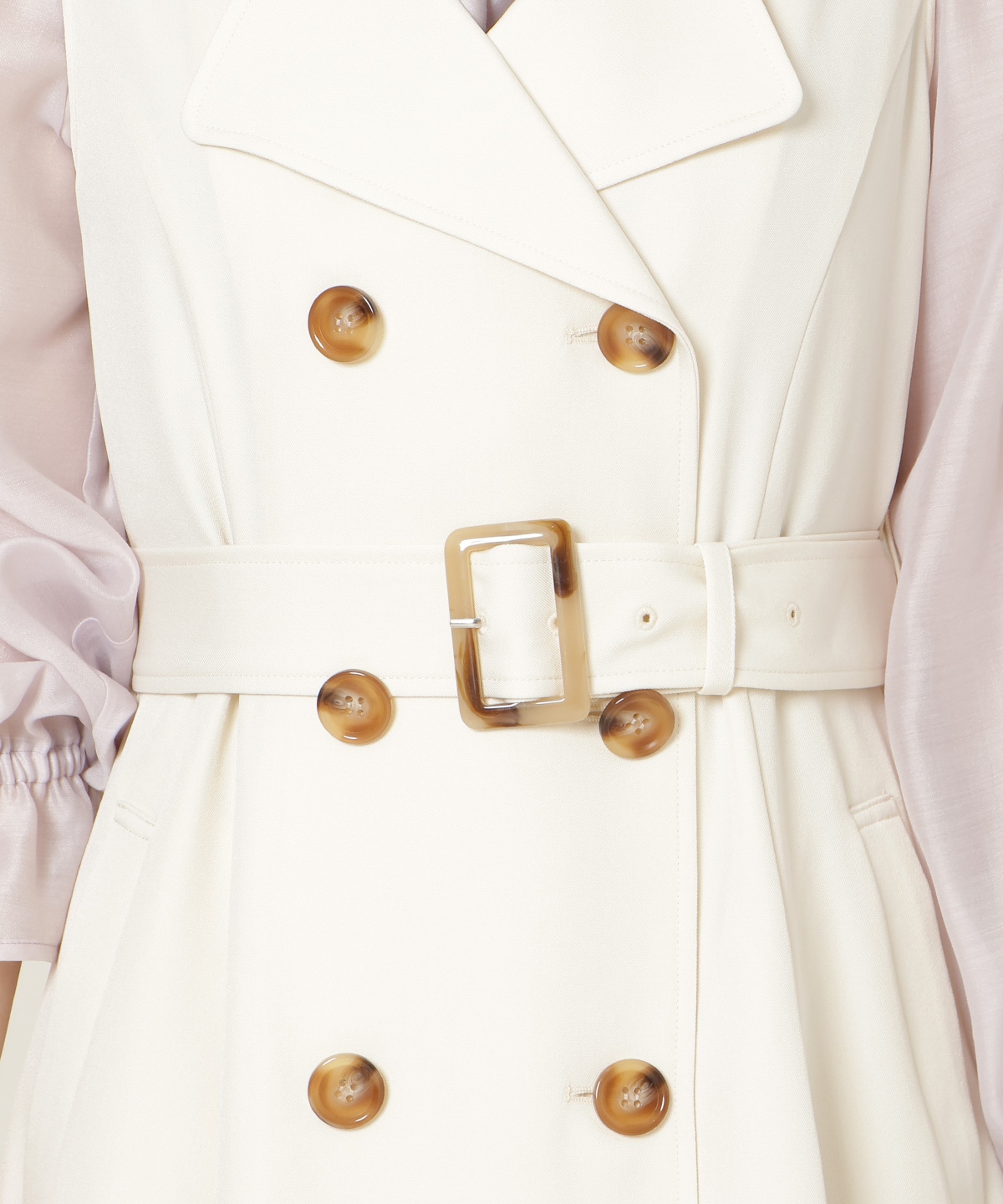 リボンスリーブ3WAYトレンチコート【ショートトレンチ×ジレワンピース】