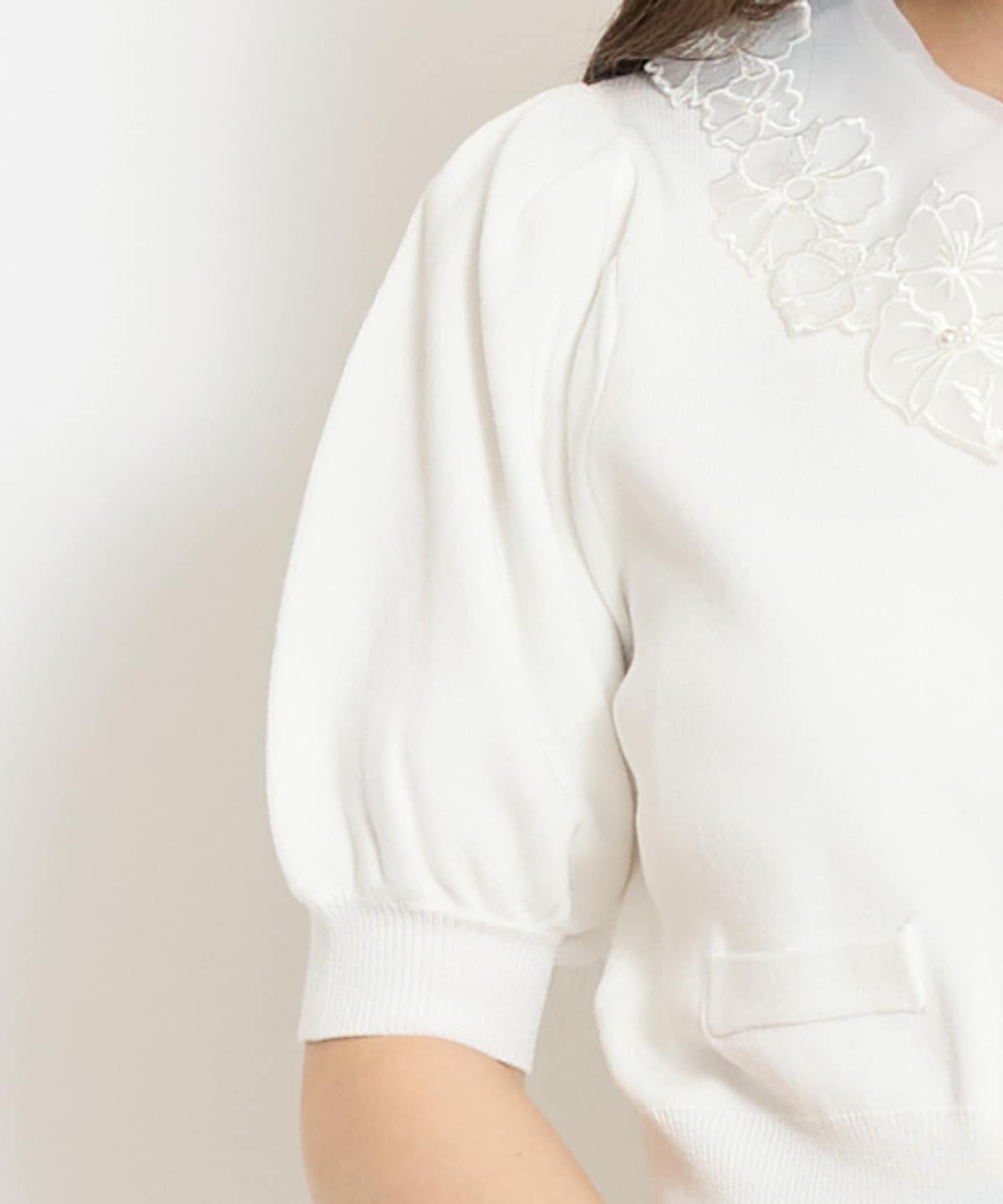 シアーレースカラーカーディガン