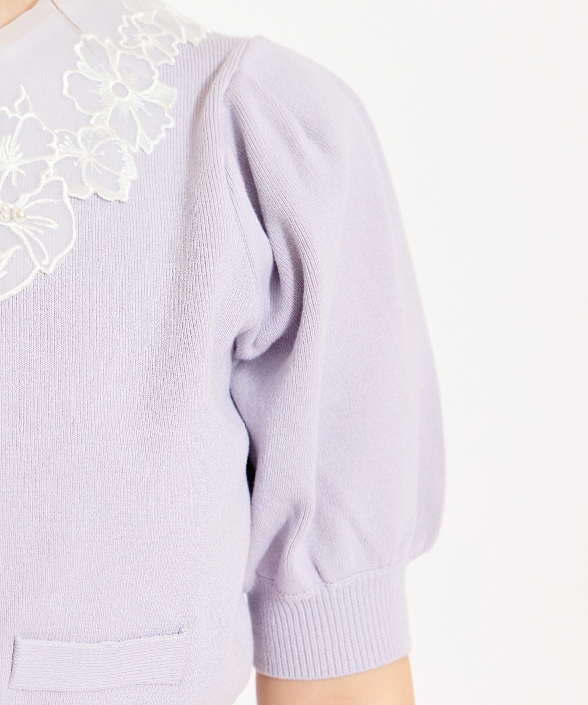 シアーレースカラーカーディガン