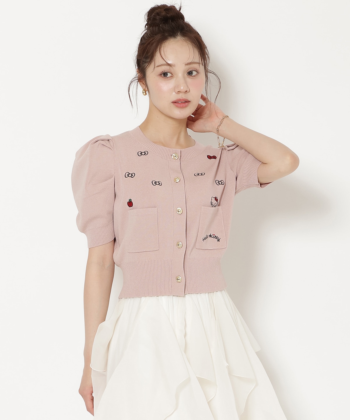 【7/16(thu)10時予約開始】WILLSELECTION×HELLO KITTY 刺繍ニットカーディガン