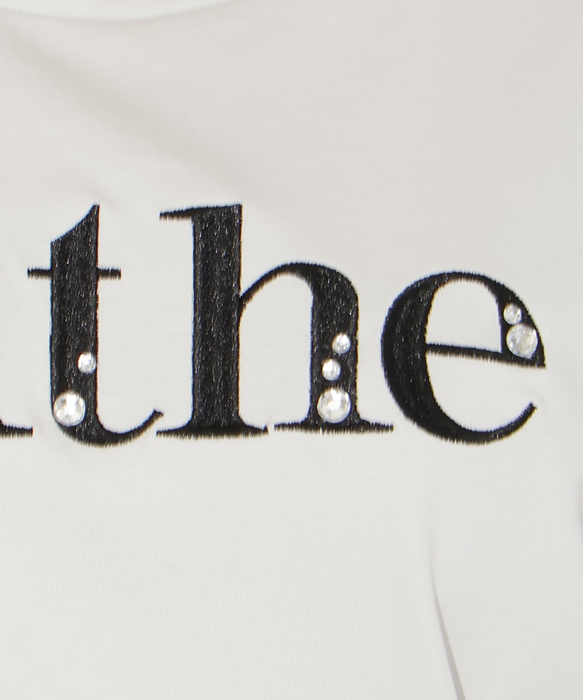 ビジュー付き刺繍ロゴTシャツ