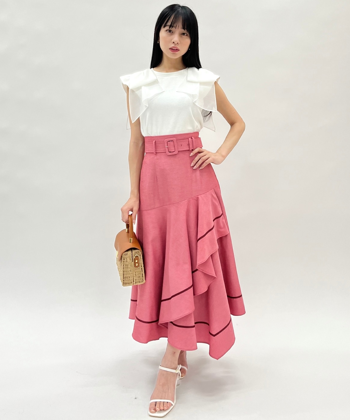 ショルダーリボンカットトップス