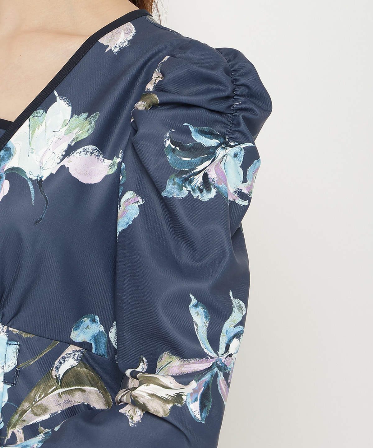 ウォーターフラワープリントワンピース