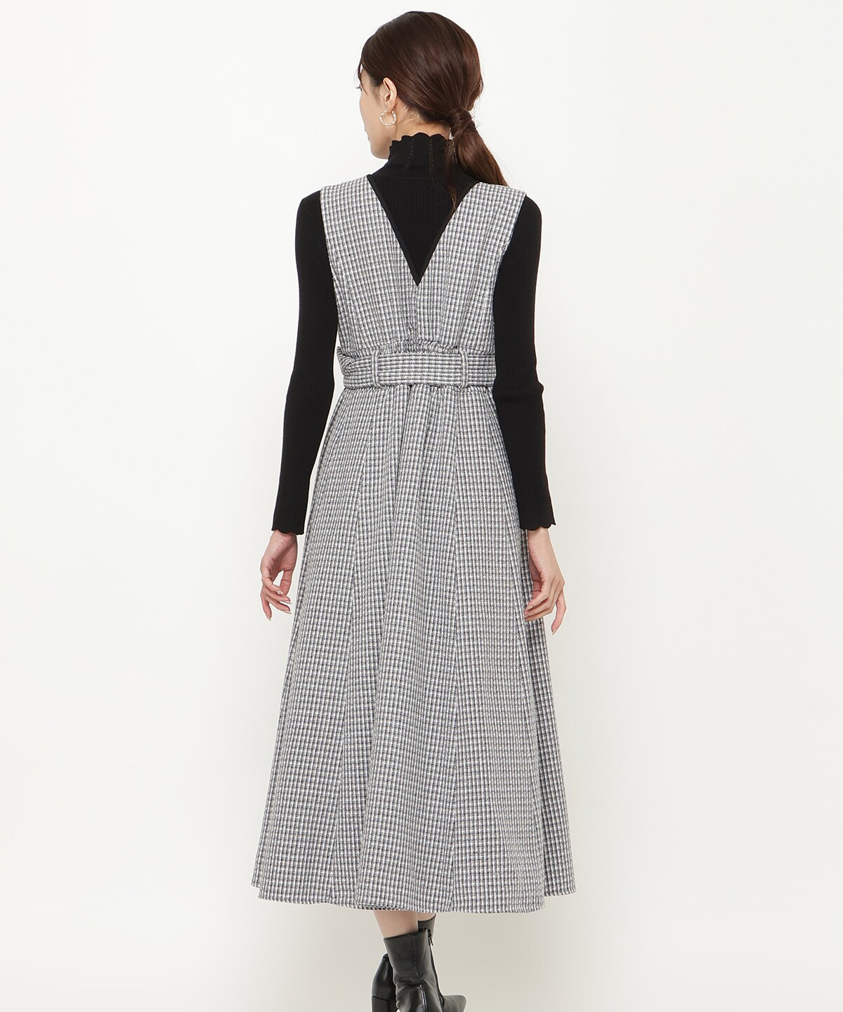 ラメツイードVネックジャンスカ