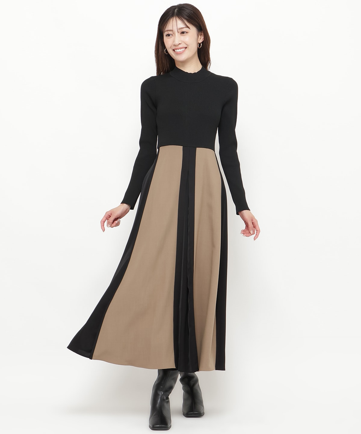 配色ドッキングワンピース