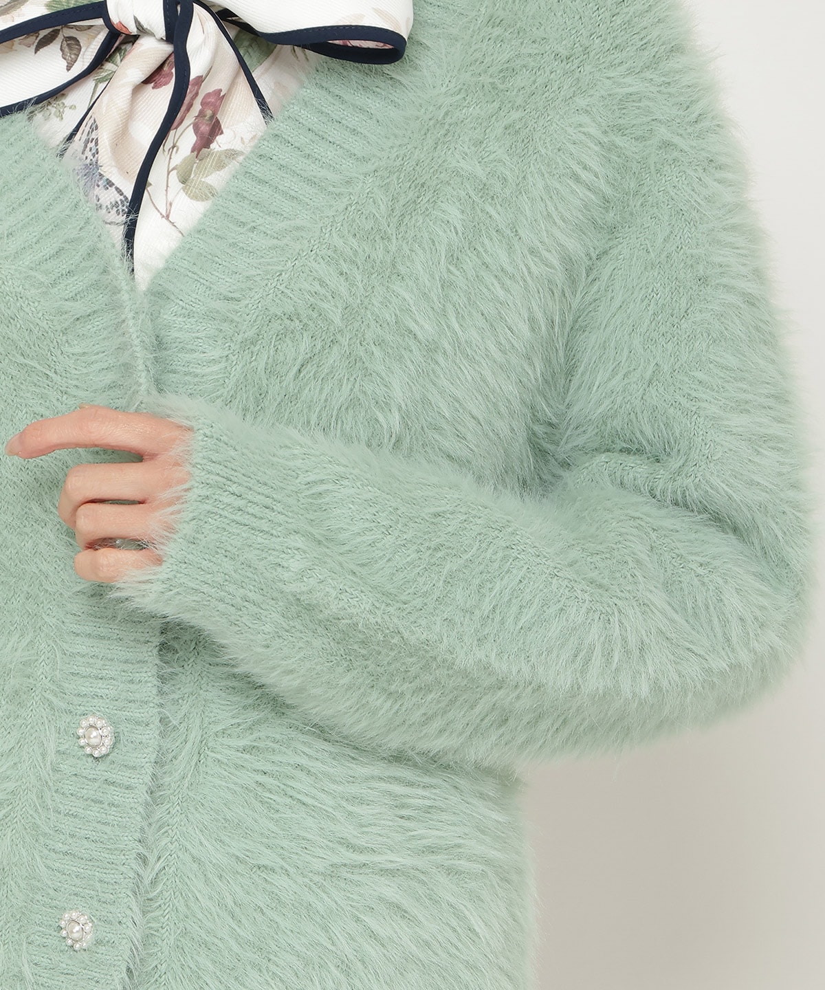 シャギーロングカーデ