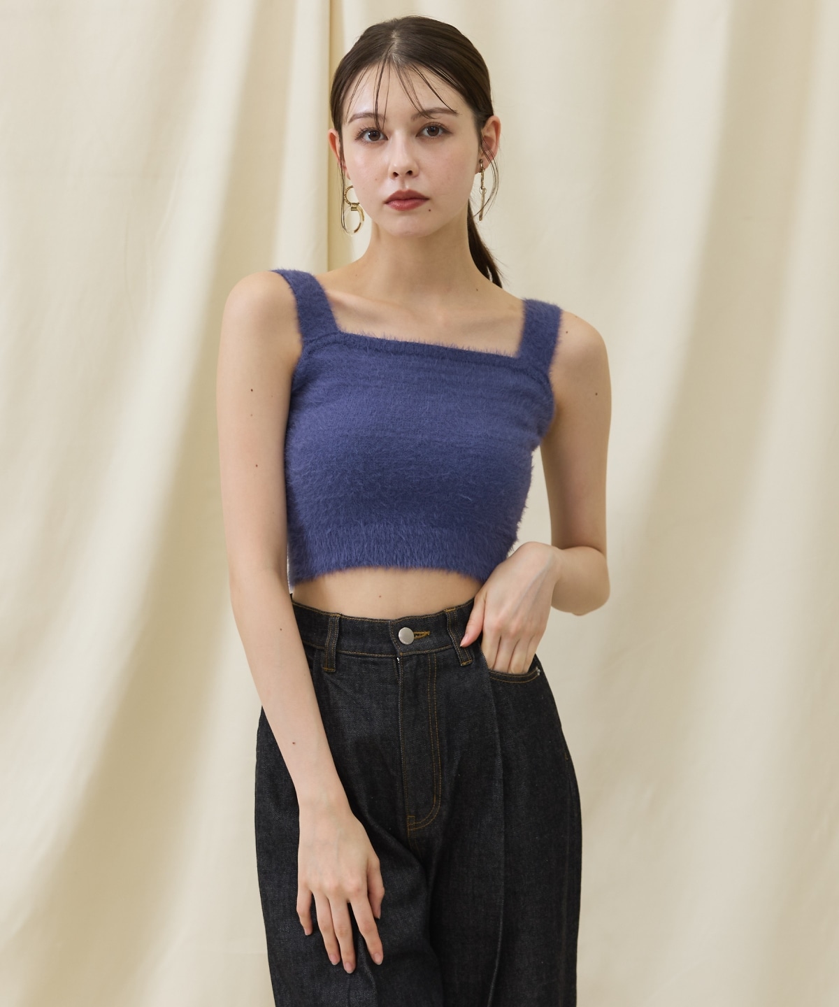 シャギーボレロアンサンブルニット