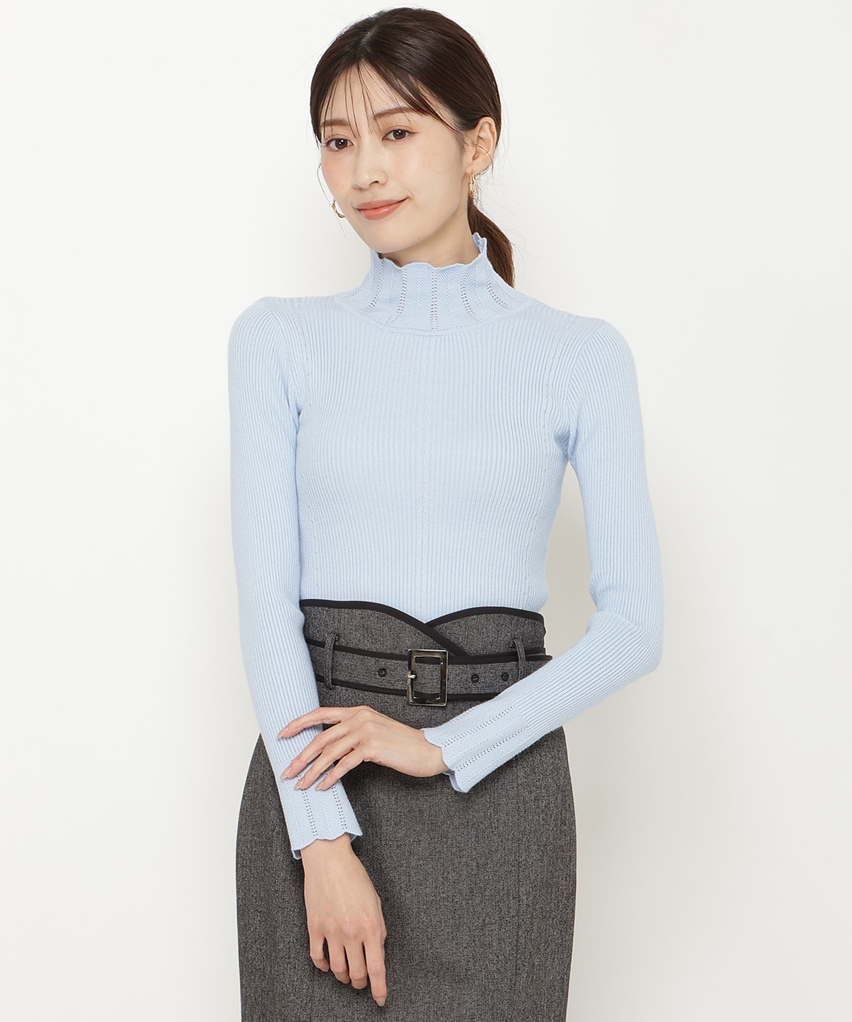 スカラハイネックニットプルオーバー