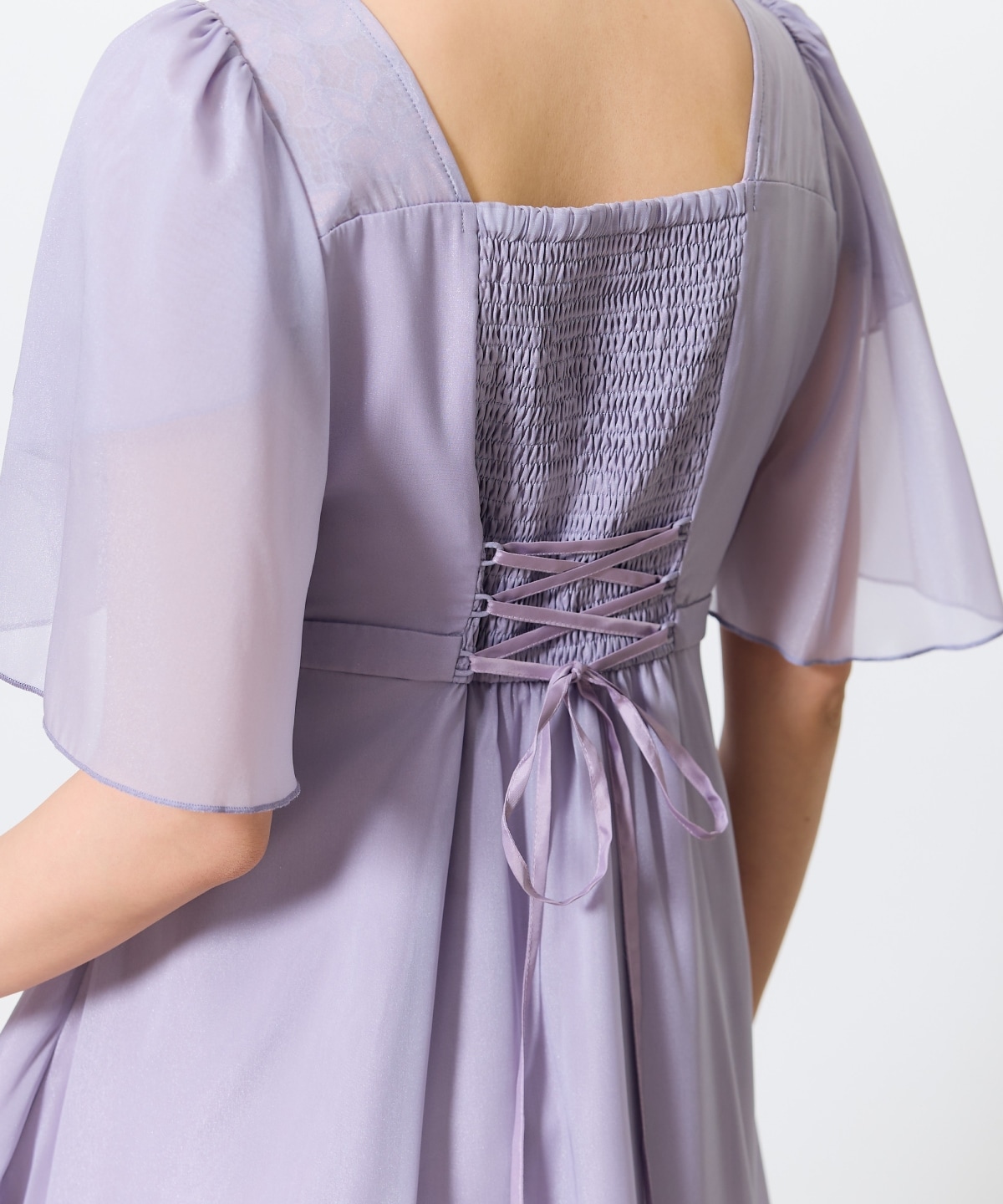 カシュクールレースレイヤードドレス