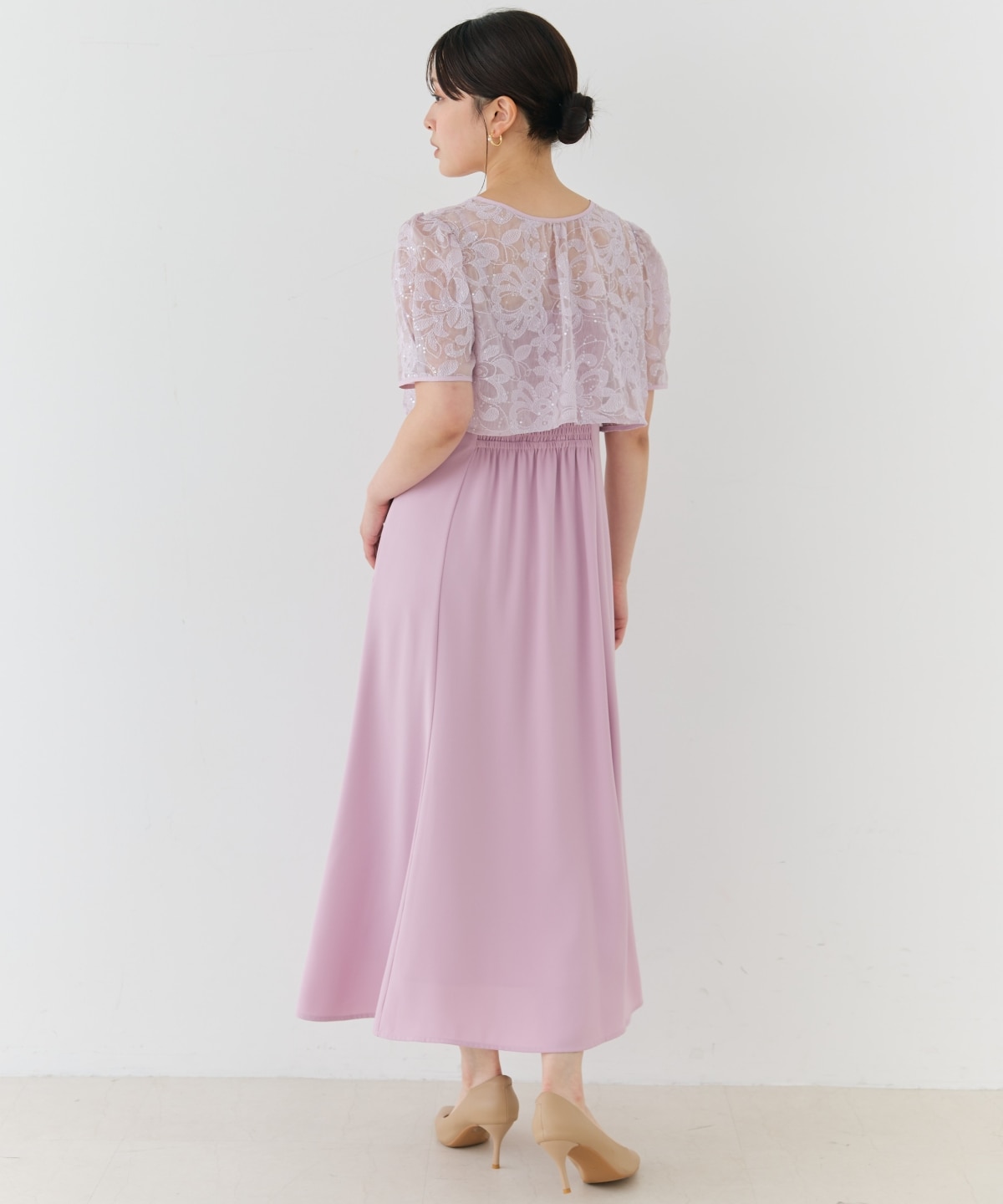 2WAYレースケープドレス