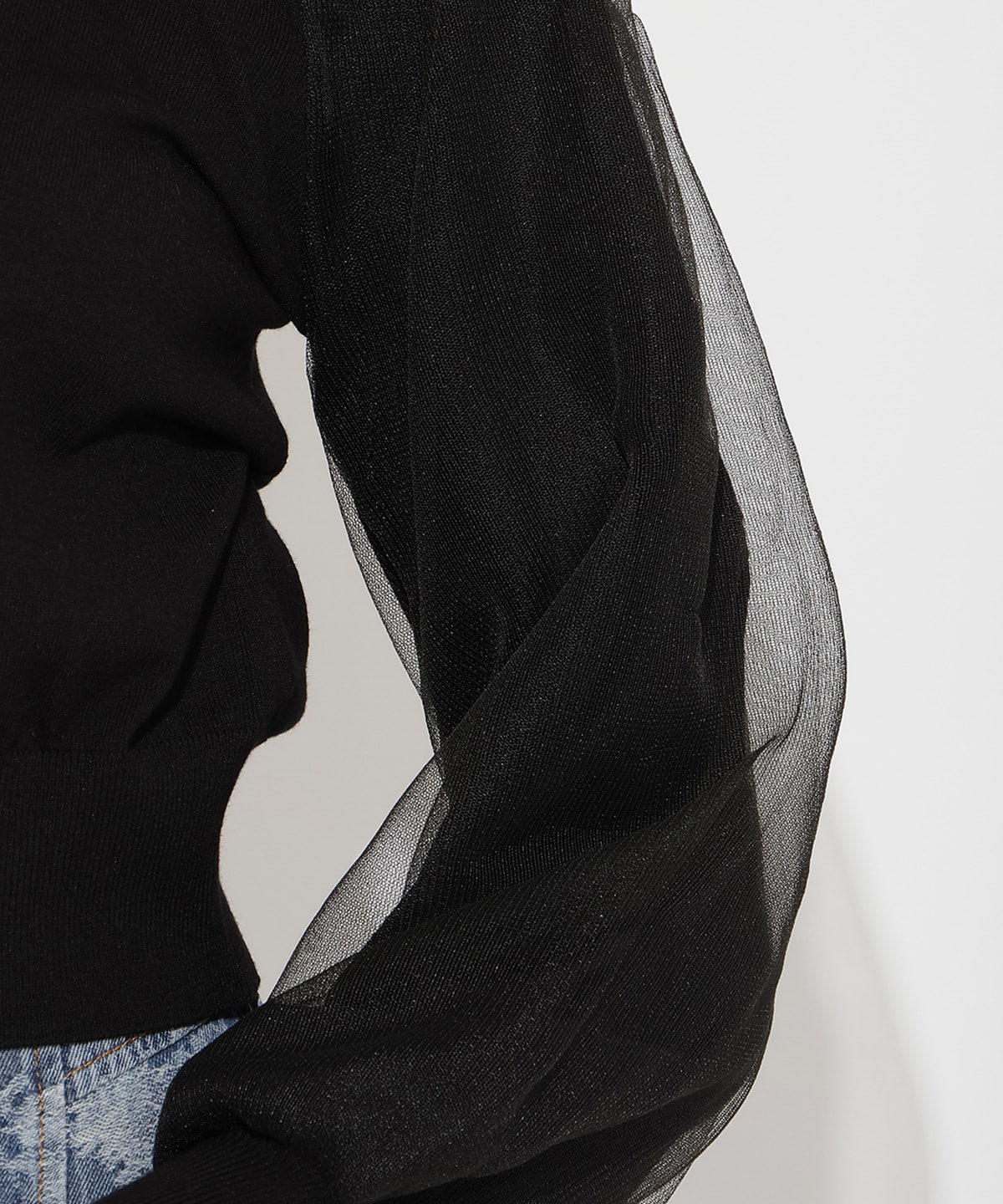 シアースリーブビジューカーディガン