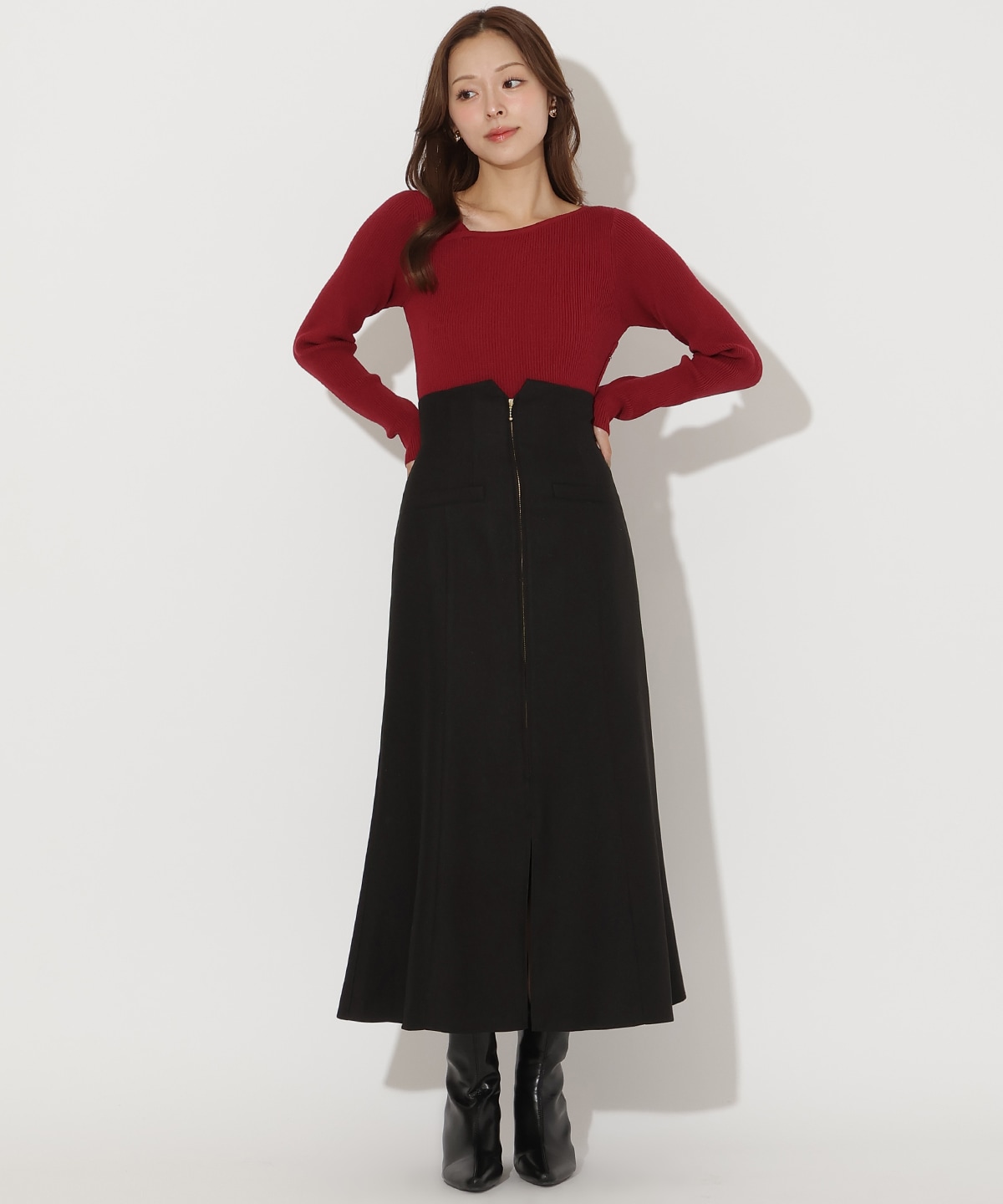 フロントZIPマーメイドスカート