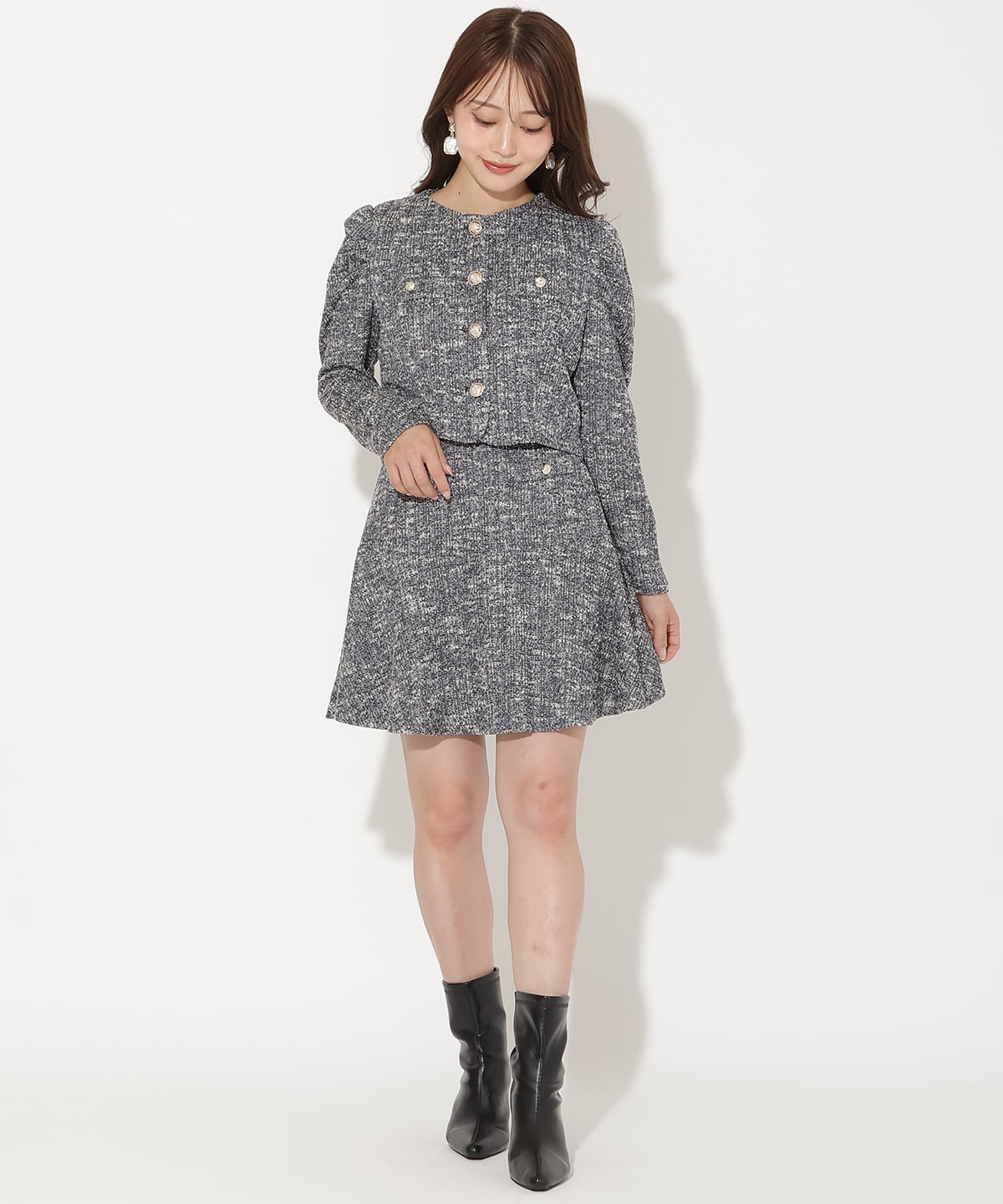 カットツイードミニスカート