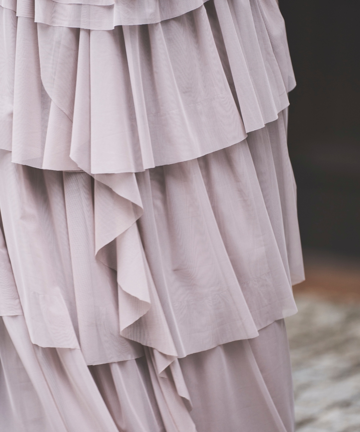 チュールティアードスカート