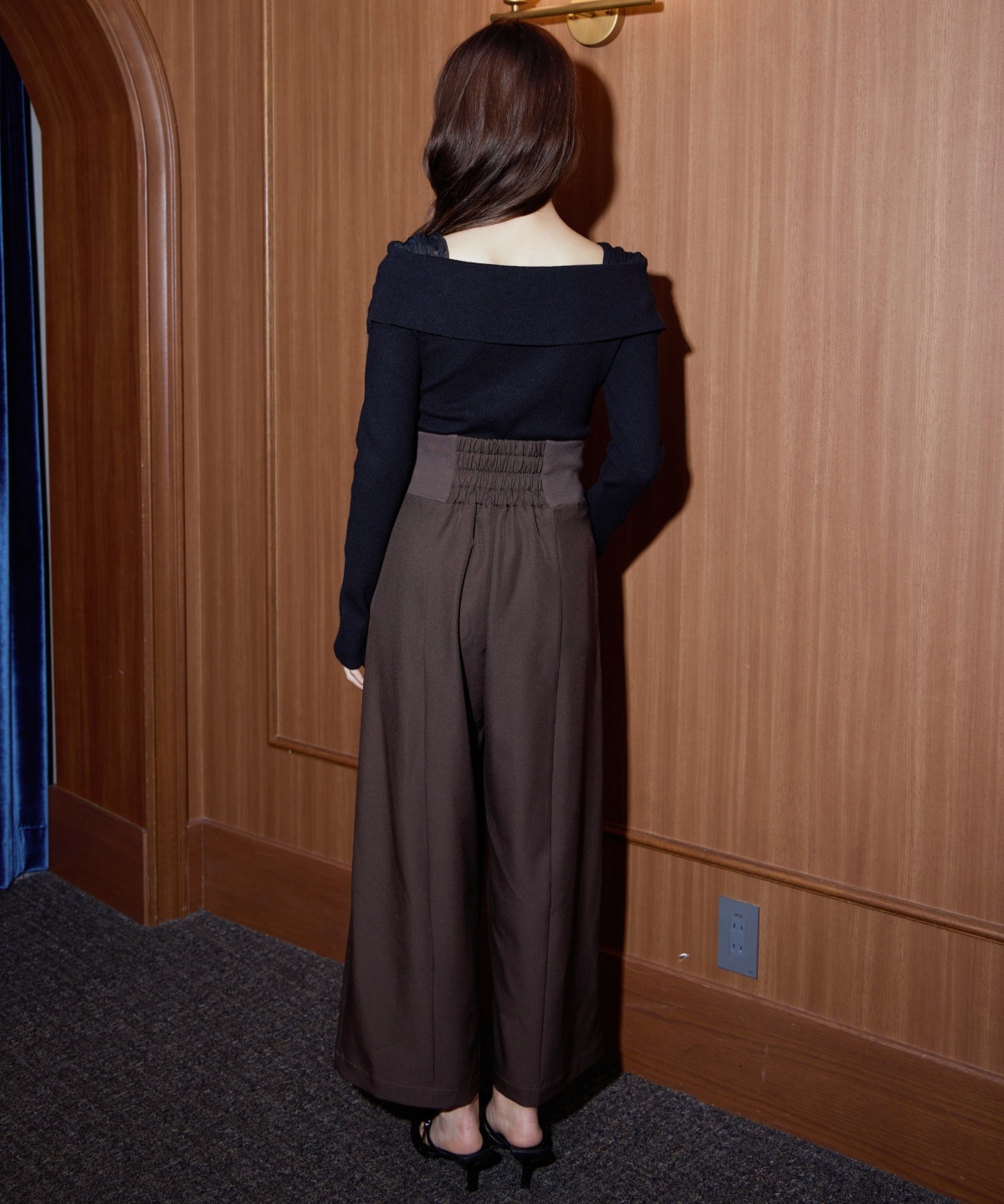 ウエストリブワイドパンツ