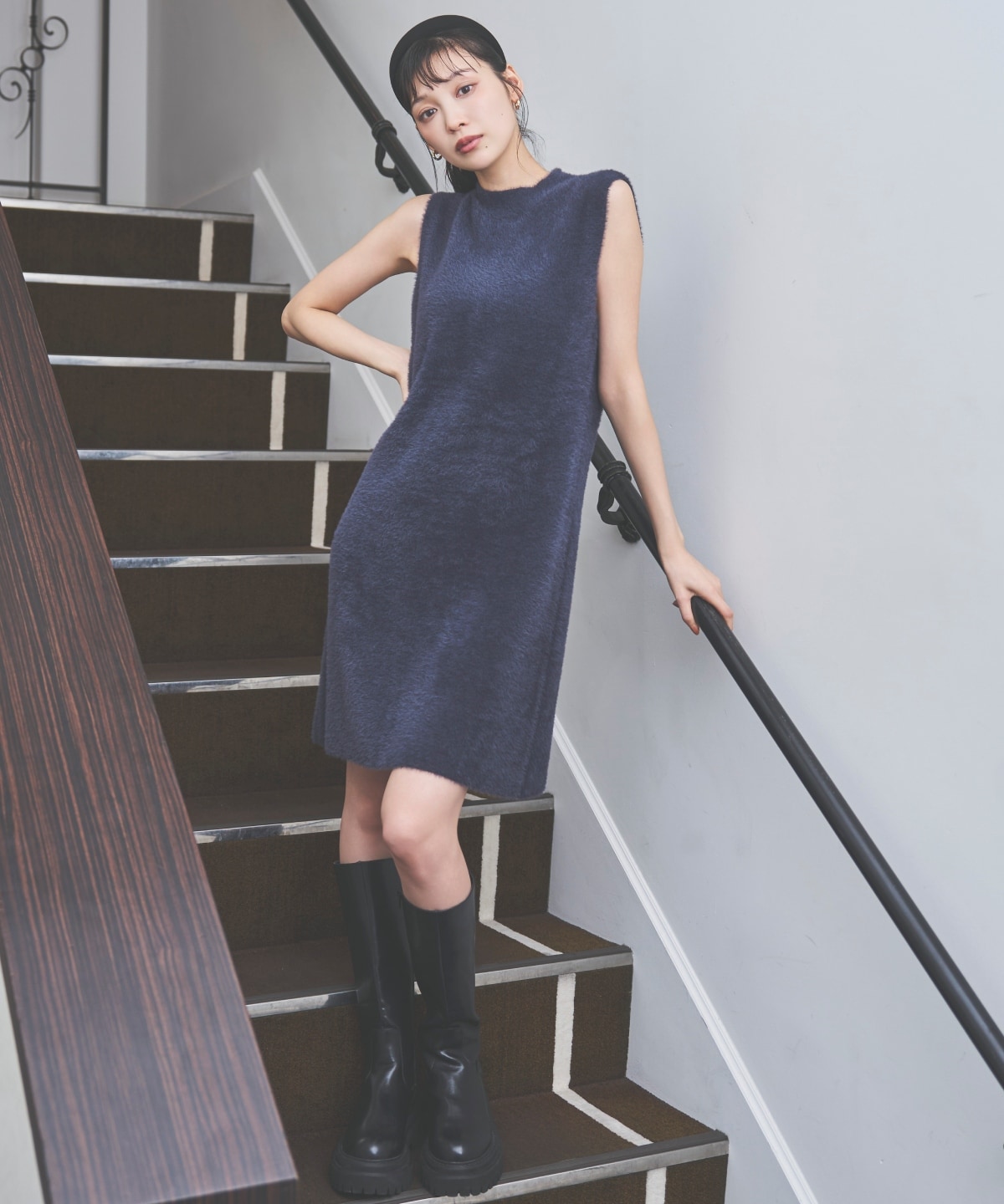 ラメフェザーニットアンサンブル