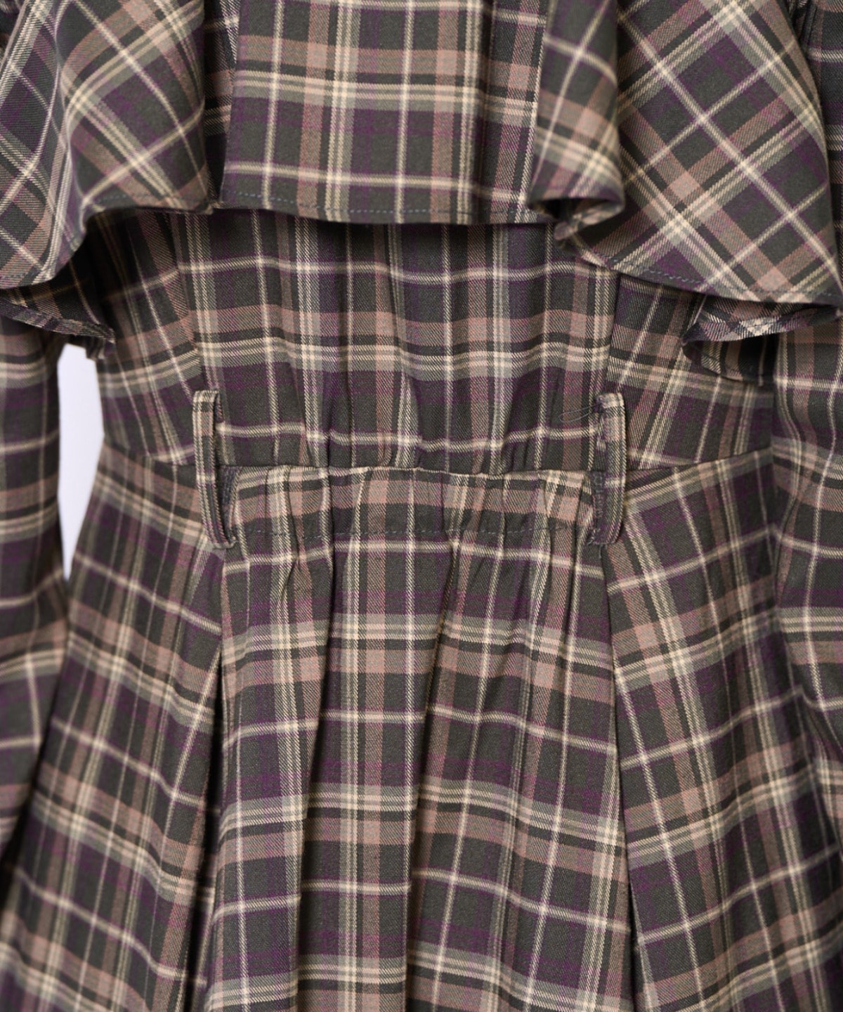 フリルケープシャツワンピース