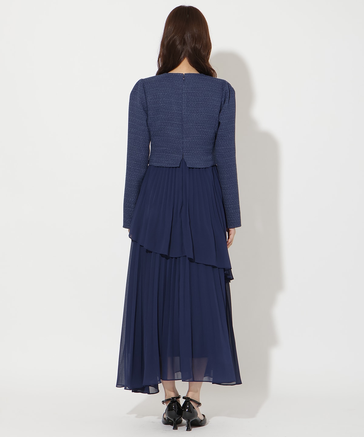 ツイードジャケットドッキングワンピース