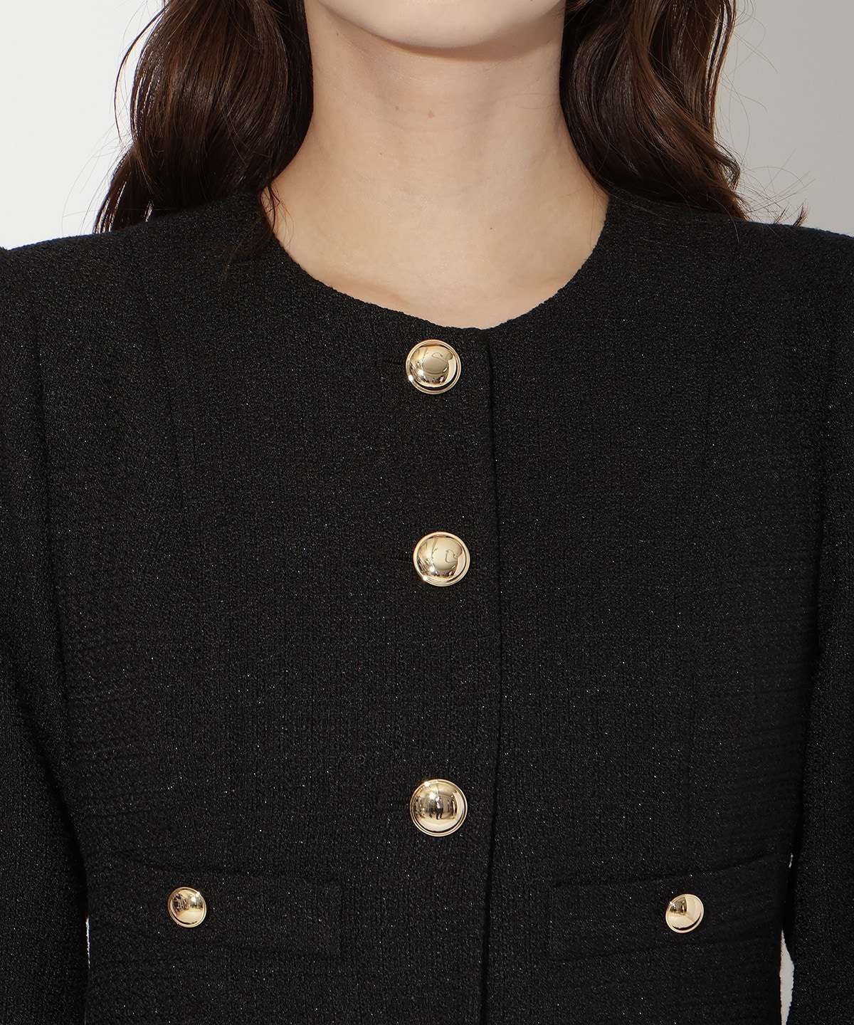 ツイードジャケットドッキングワンピース