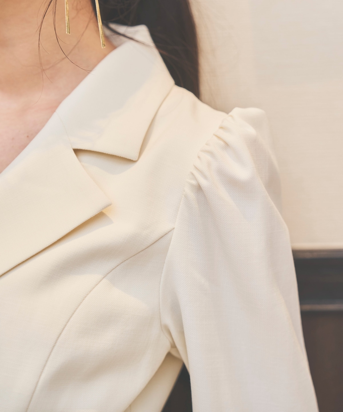 ジャケットレイヤードプリーツワンピース