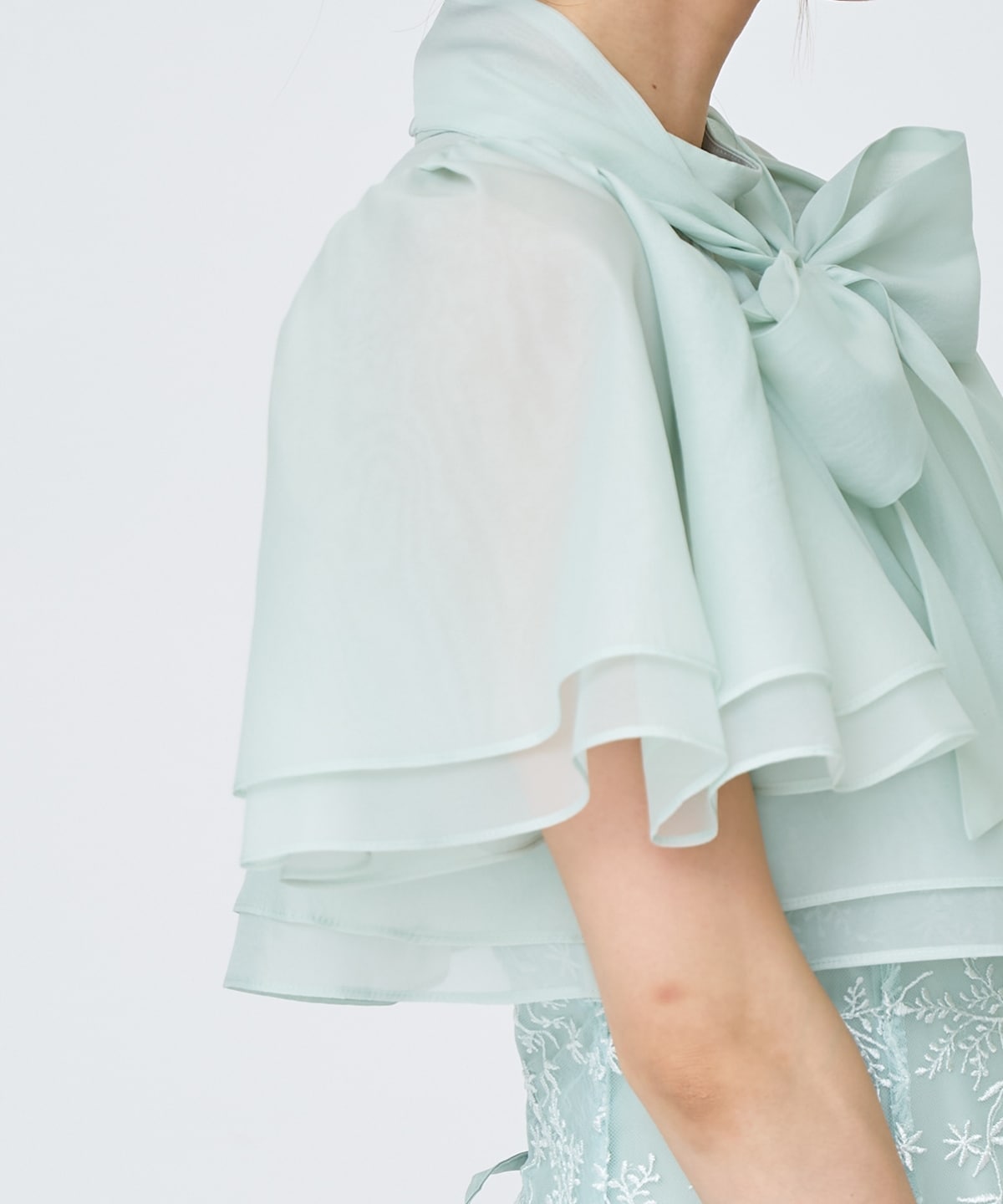 ラメボタニカルレースレイヤードドレス