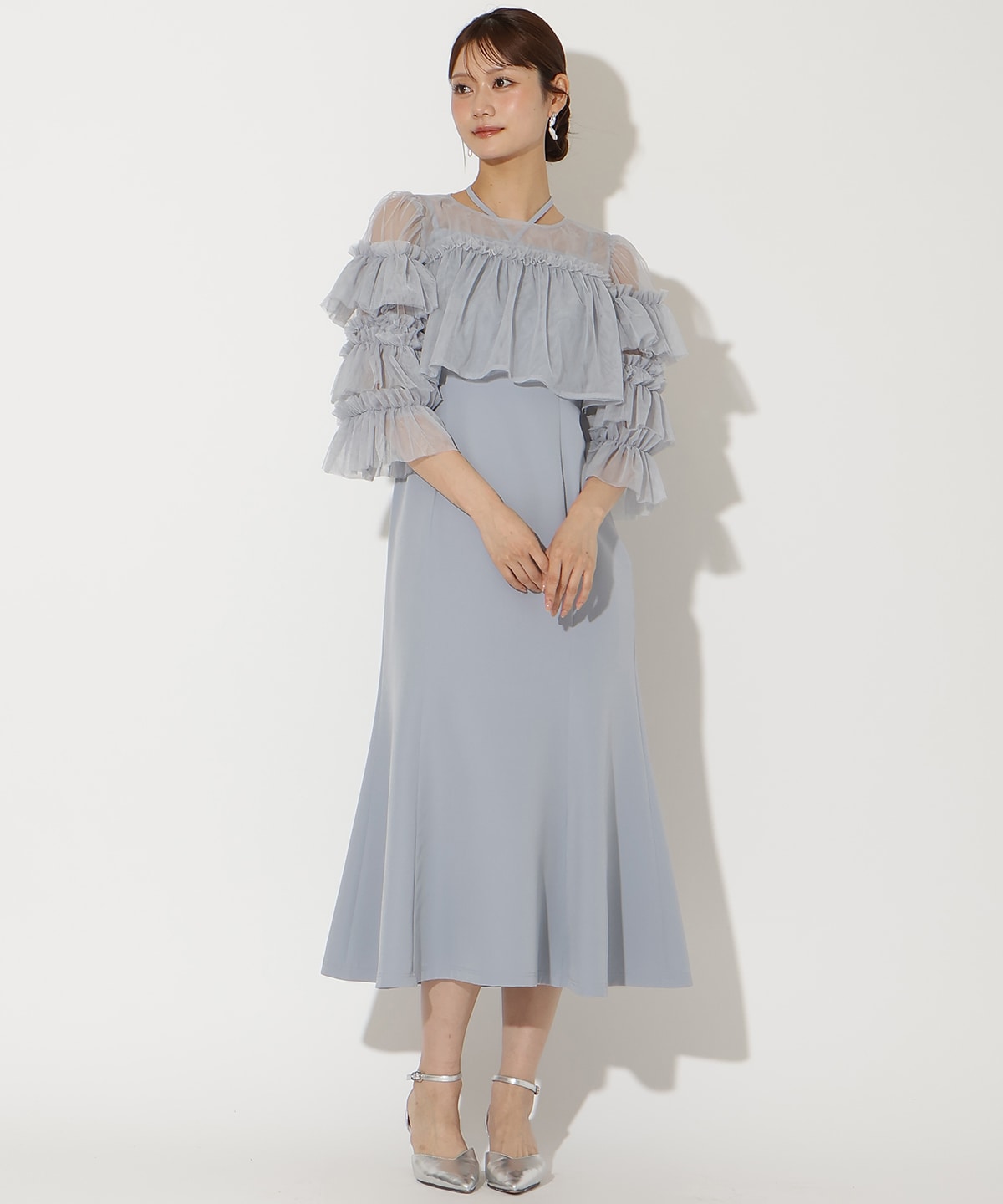 ティアードスリーブレイヤードドレス