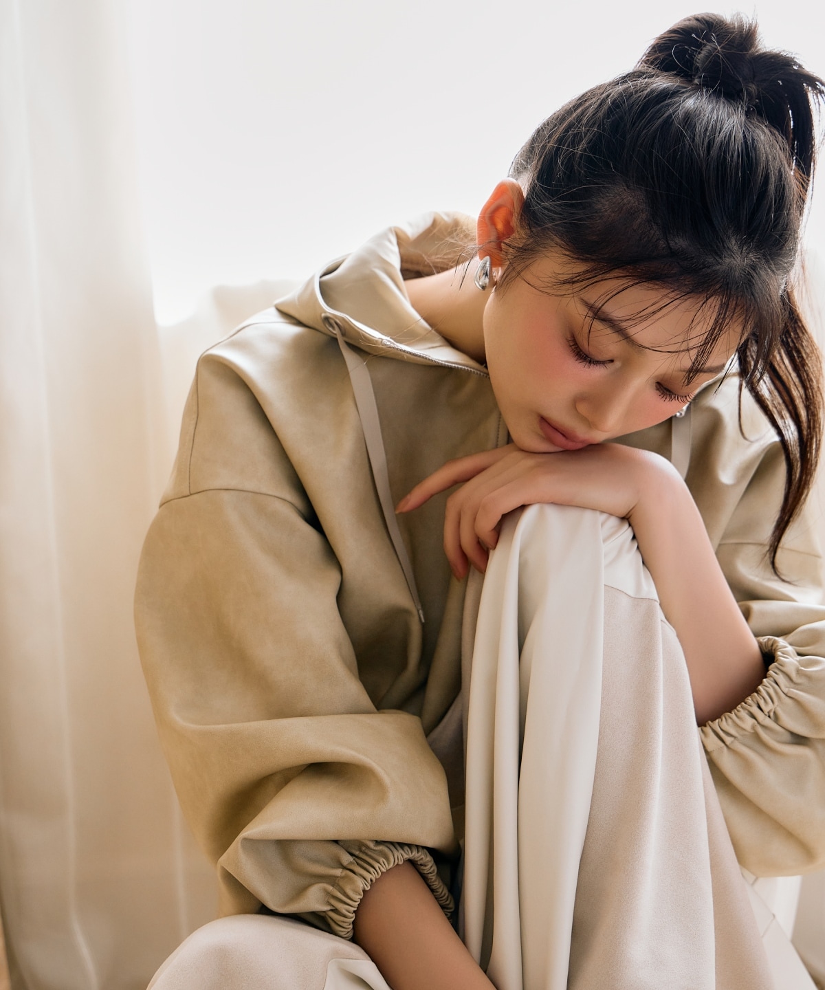 フェイクレザーブルゾン