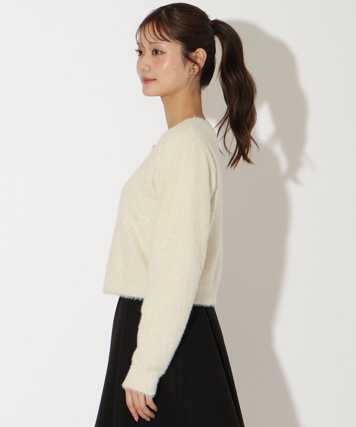 ラメシャギーニットカーディガン