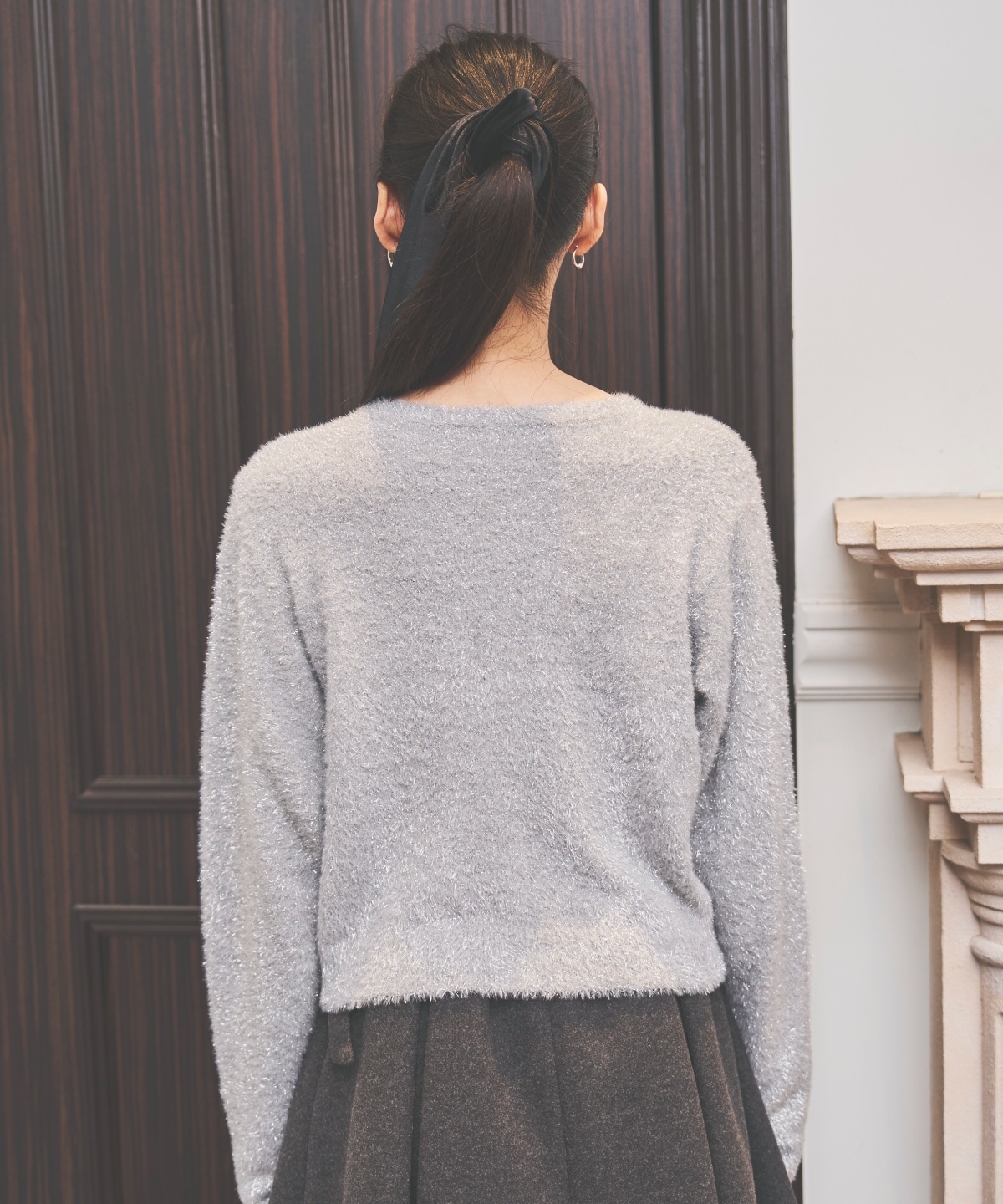 ラメシャギーニットカーディガン