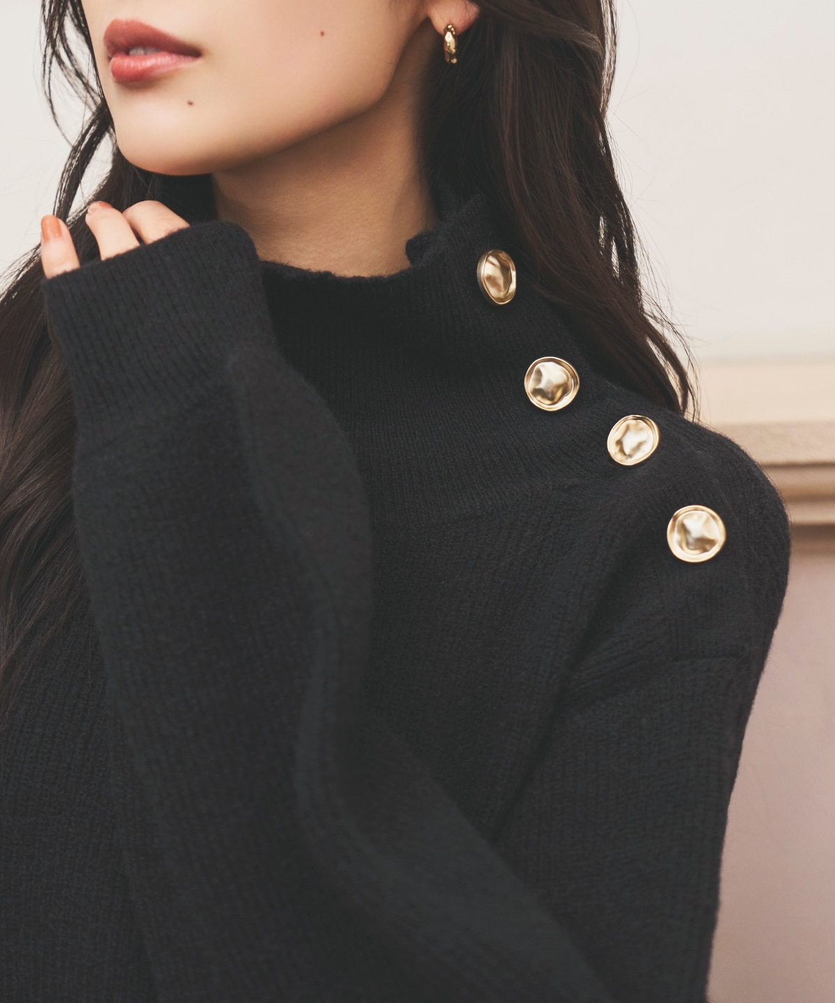 ショルダーボタンマルチウェイニットプルオーバー