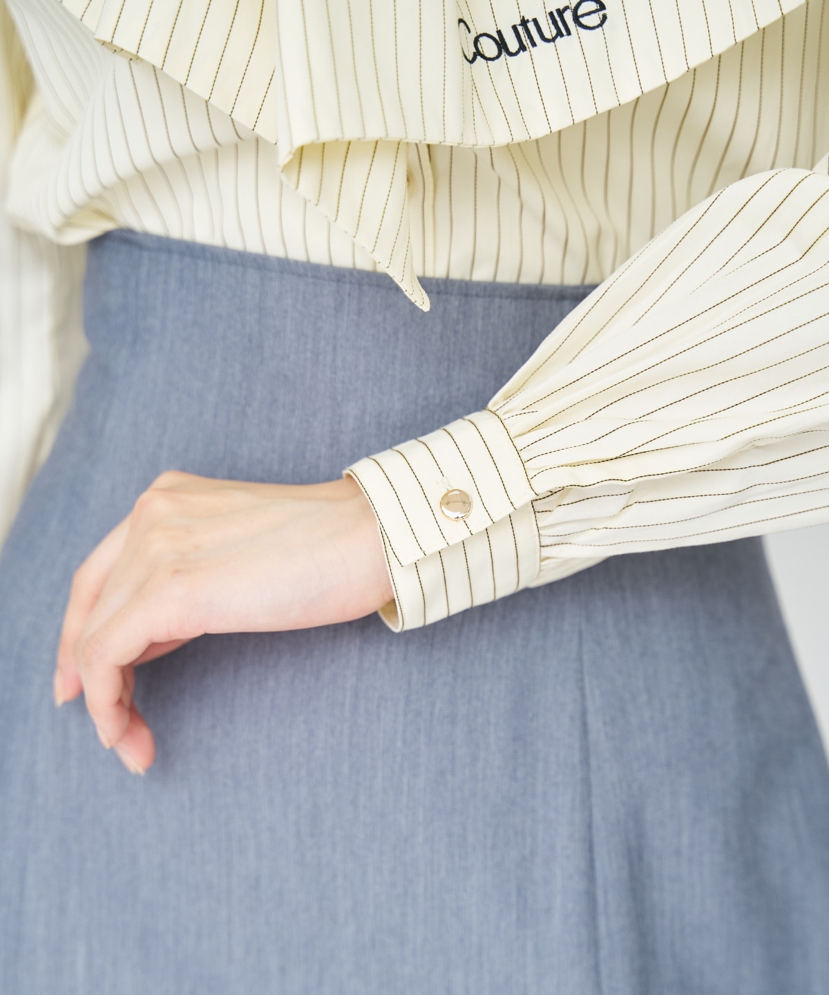 【先行予約受付中】バタフライリボンストライプブラウス