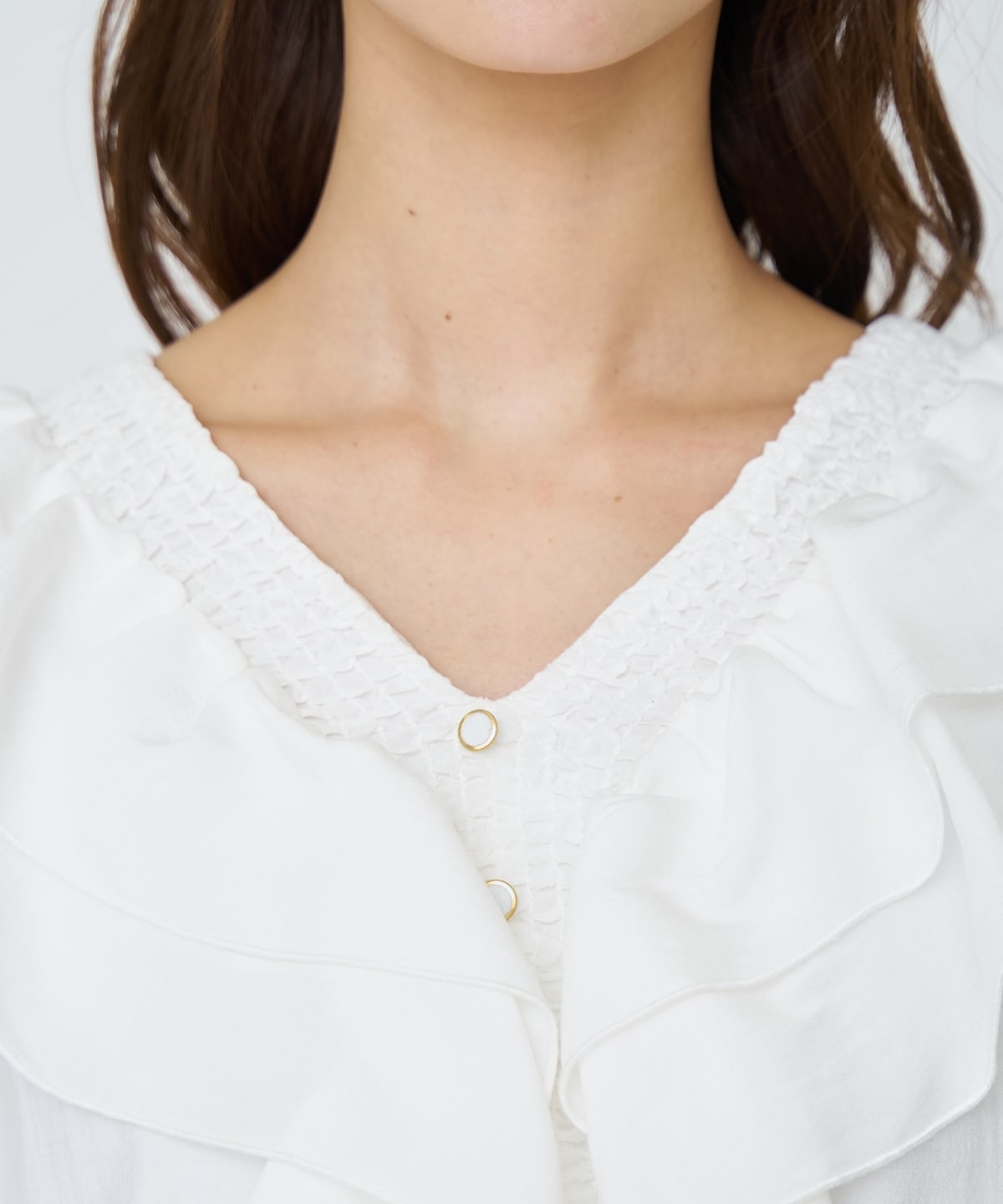 【先行予約受付中】シャーリングフリルブラウス