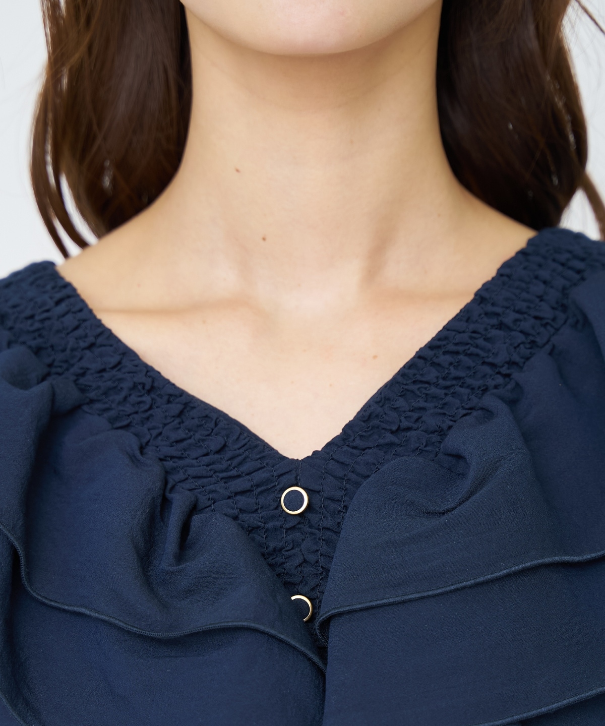 【先行予約受付中】シャーリングフリルブラウス