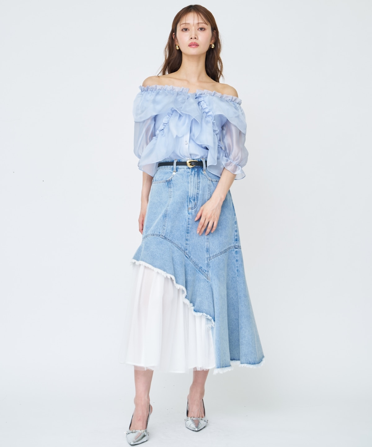 【先行予約受付中】フリルクロスシアーブラウス