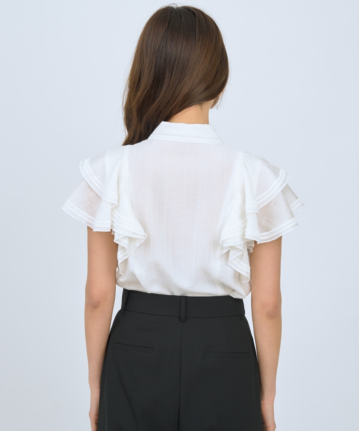 【先行予約受付中】ラッフルスリーブシャツブラウス
