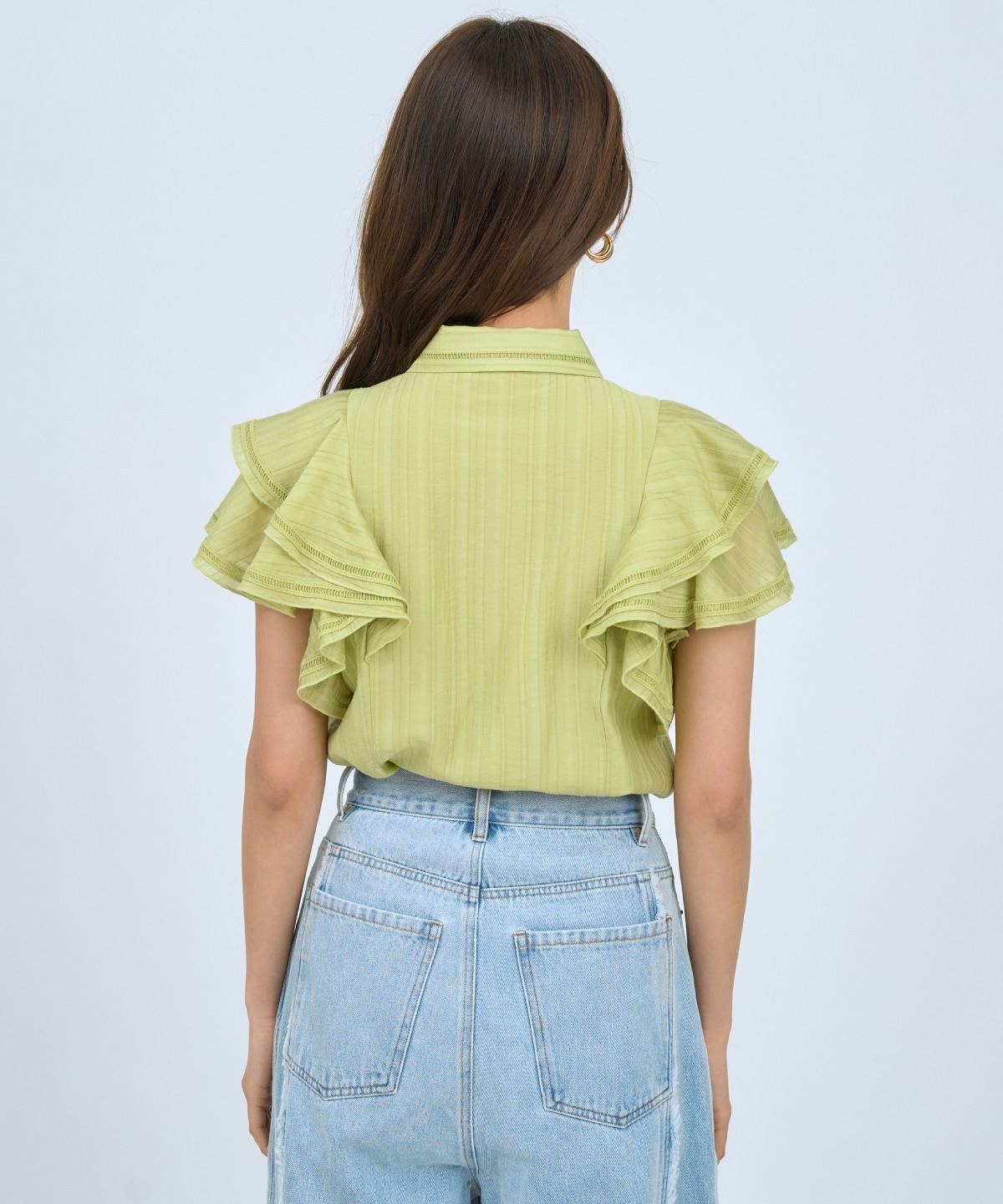 【先行予約受付中】ラッフルスリーブシャツブラウス