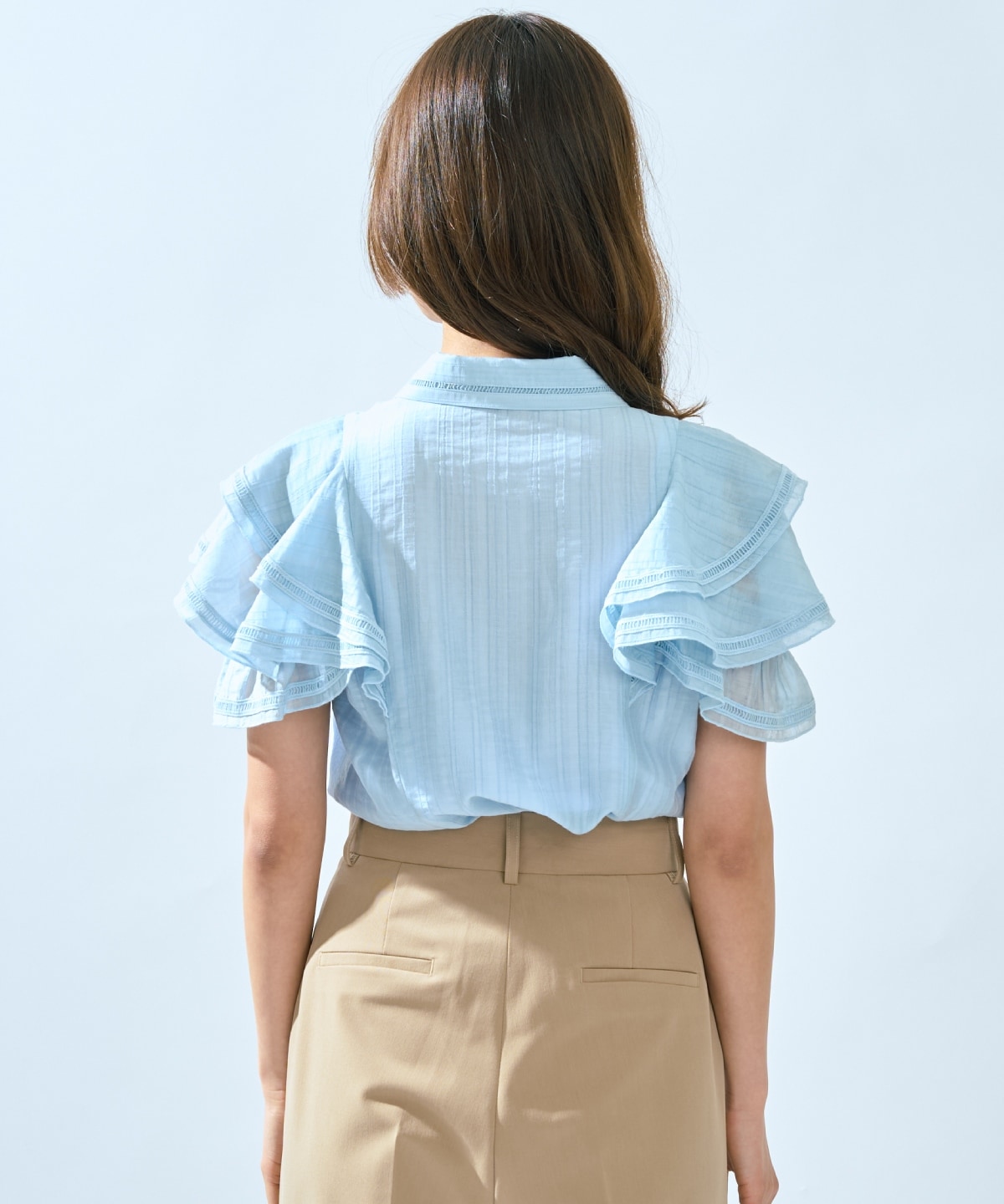 【先行予約受付中】ラッフルスリーブシャツブラウス