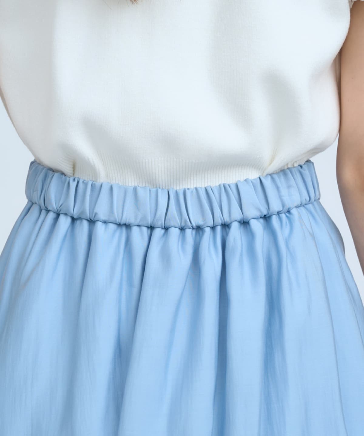 アシンメトリーシフォンラッフルスカート