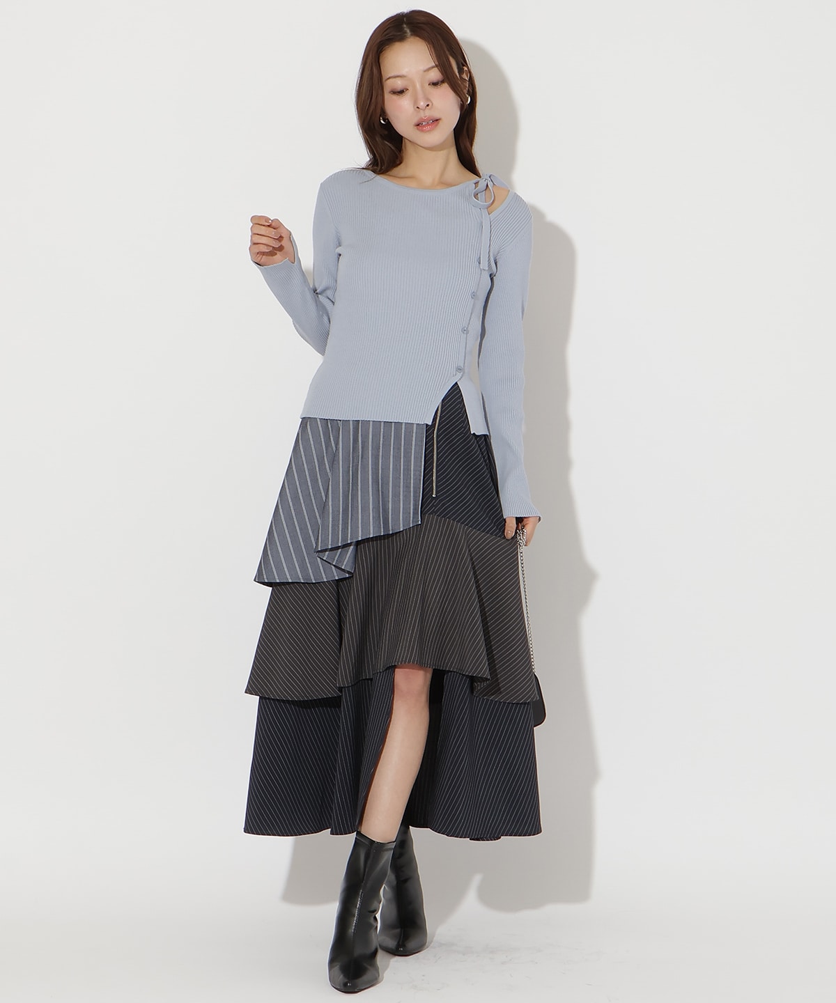【先行予約受付中】ストライプパッチワークスカート