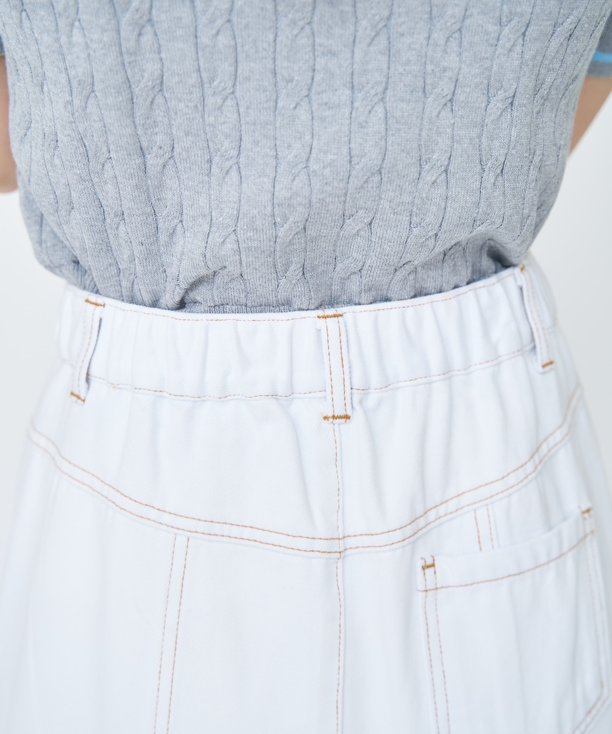 【先行予約受付中】チュール切替デニムスカート