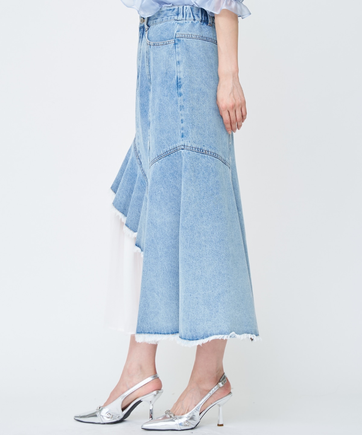 【先行予約受付中】チュール切替デニムスカート