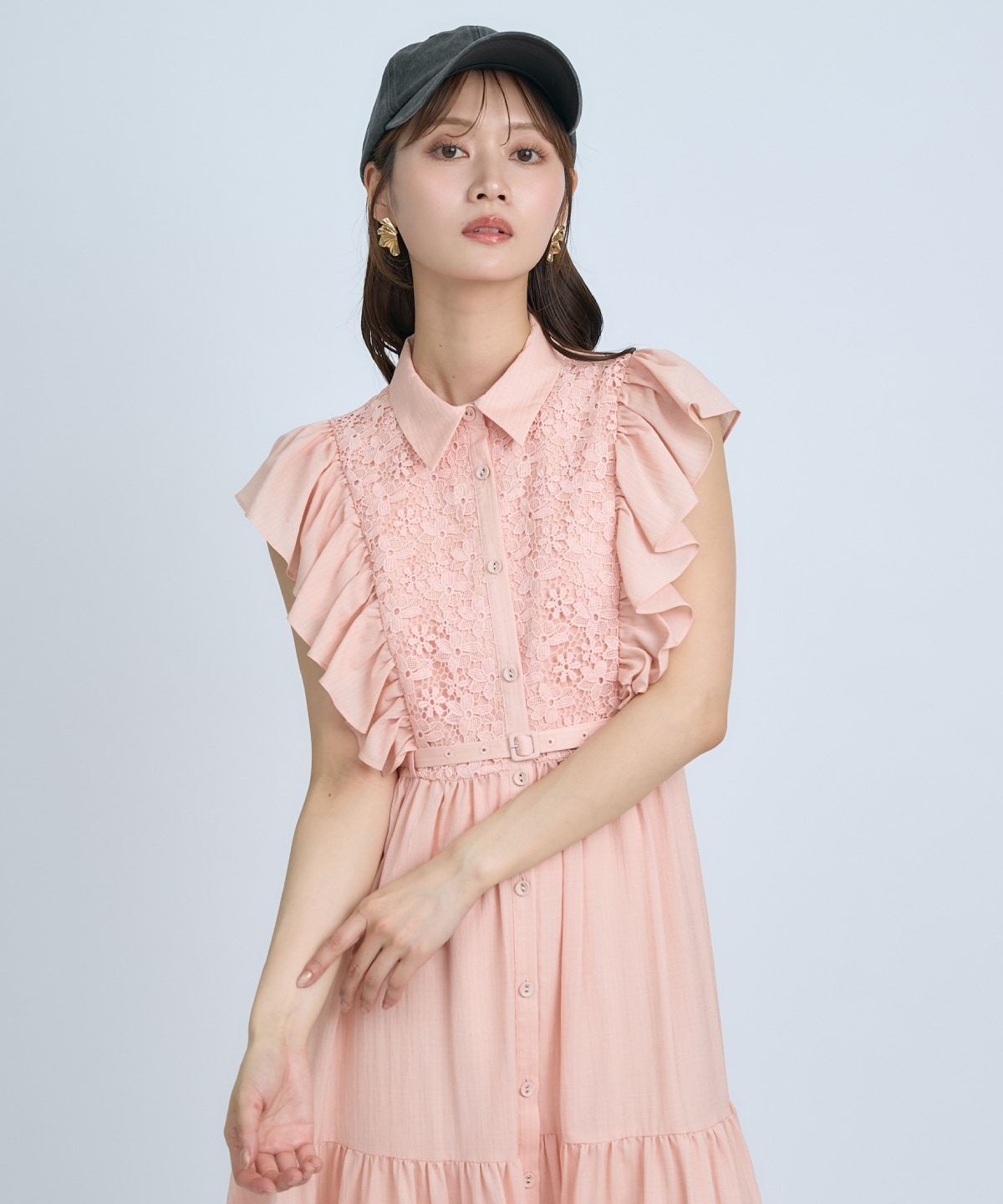 【先行予約受付中】レースフリルシャツワンピース