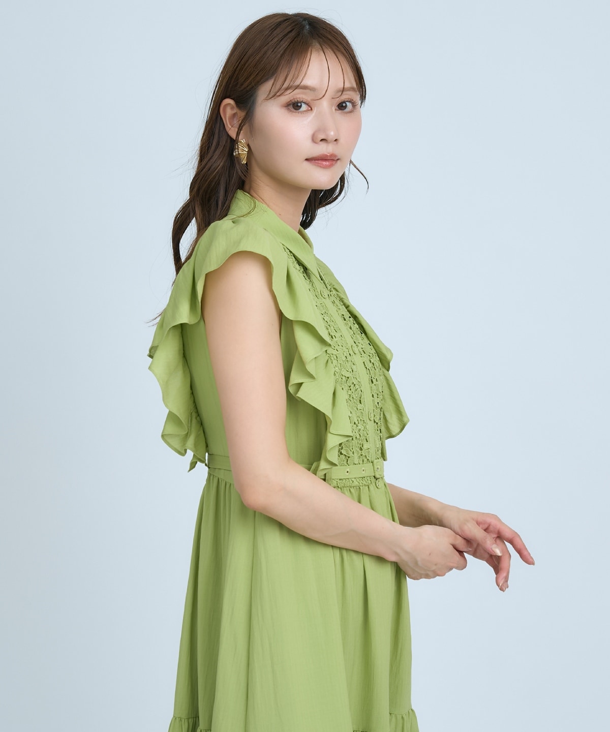 【先行予約受付中】レースフリルシャツワンピース