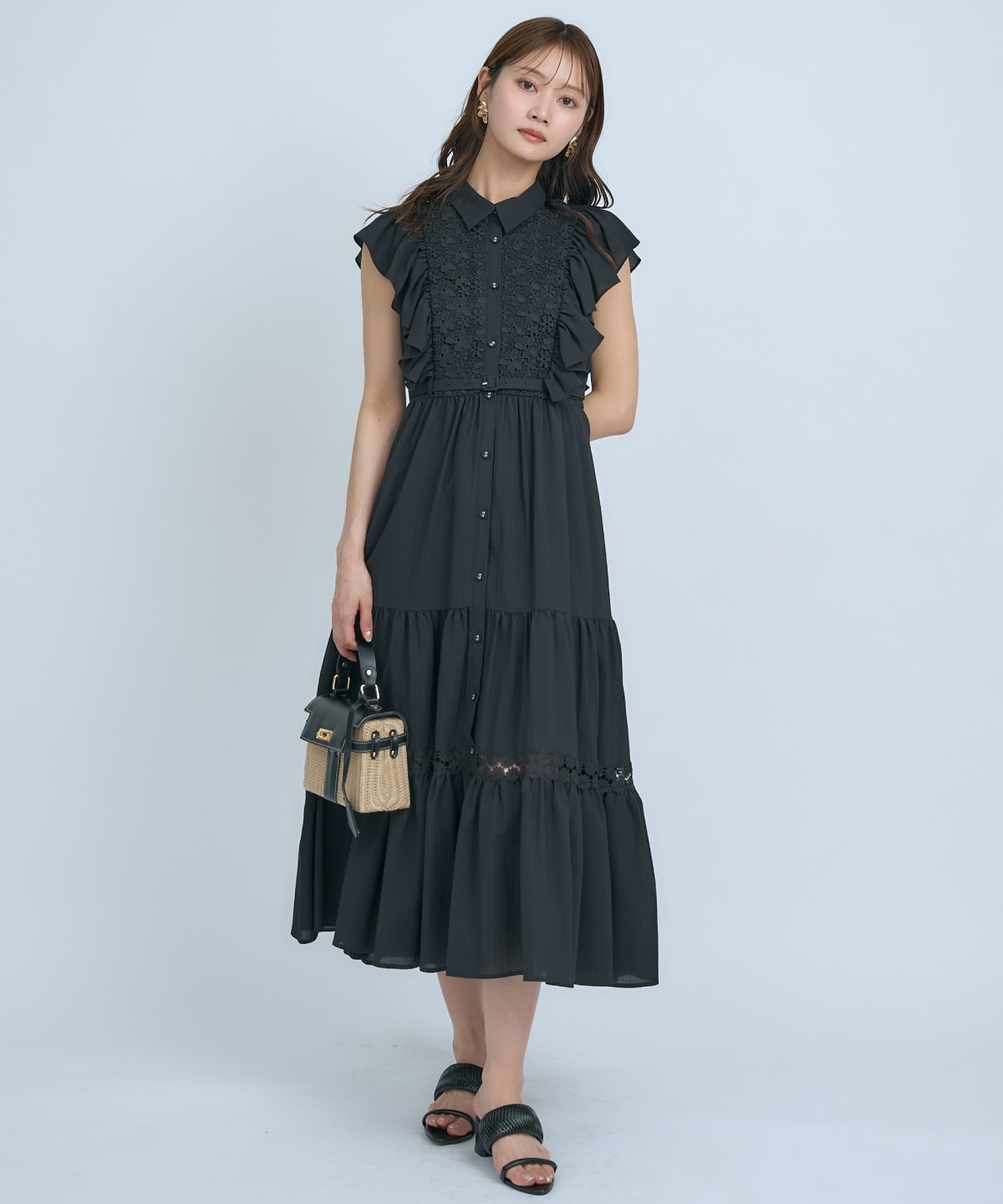 【先行予約受付中】レースフリルシャツワンピース