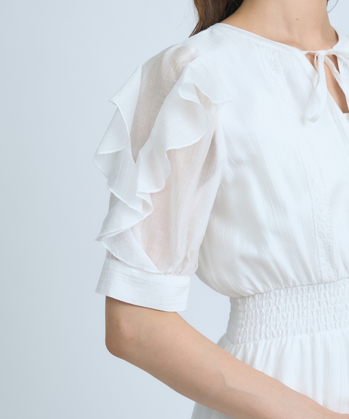 【先行予約受付中】フリルスリーブレースティアードワンピース